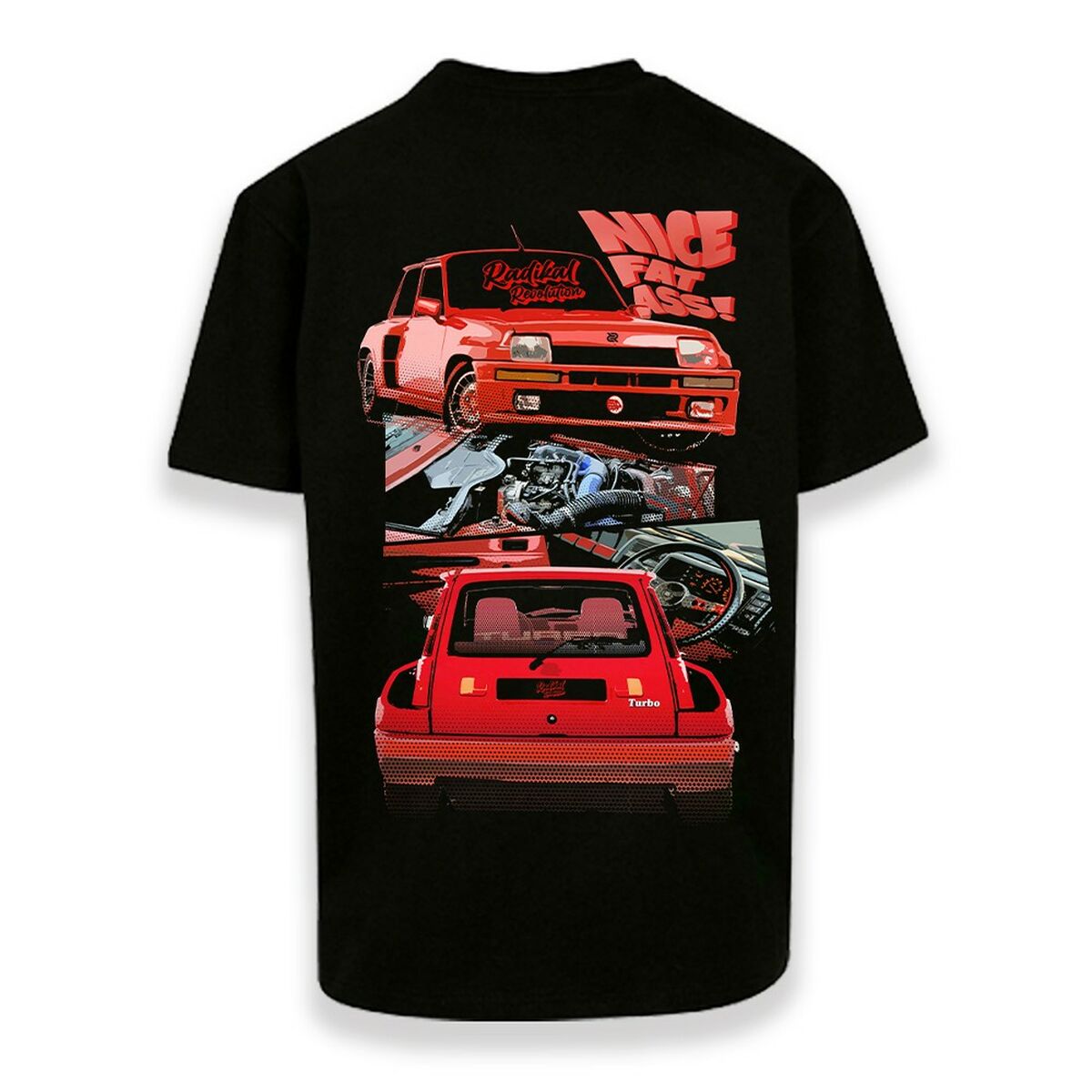 Tricou cu Mânecă Scurtă Bărbați RADIKAL NICE FAT ASS Negru L