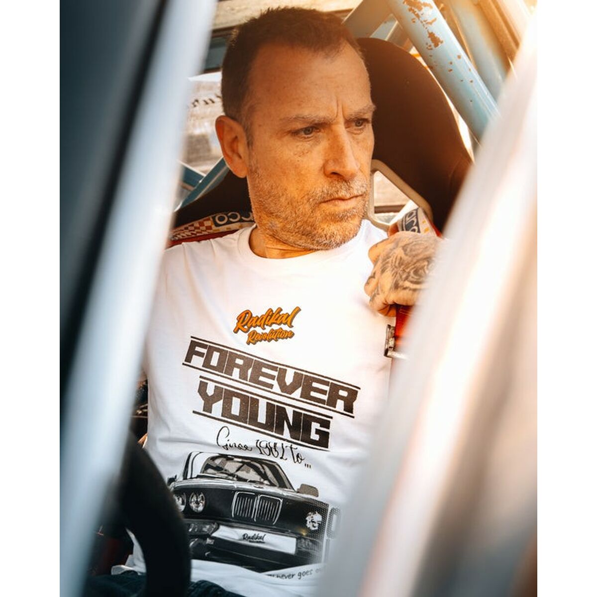 Tricou cu Mânecă Scurtă Bărbați RADIKAL FOREVER YOUNG Alb XXL