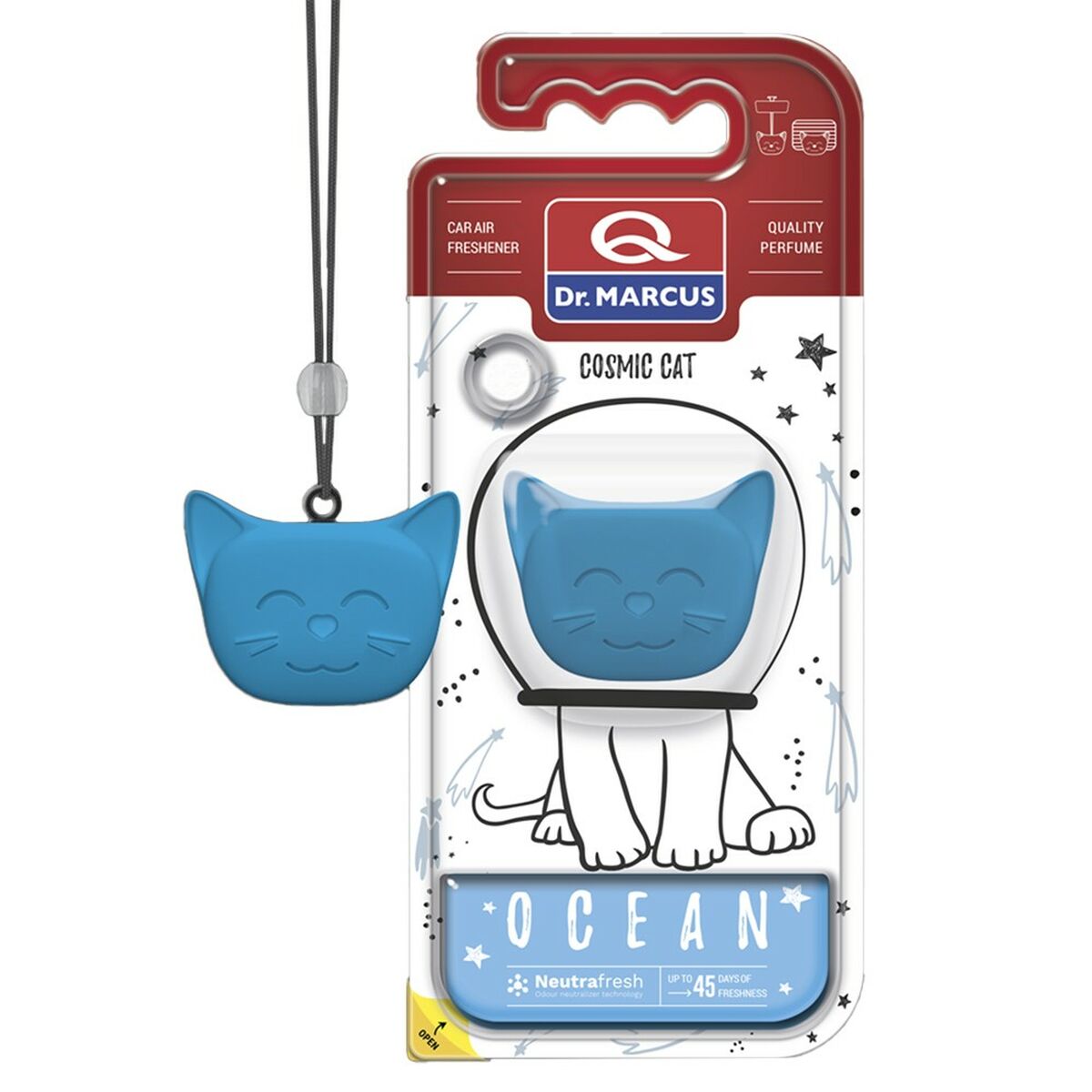 Odorizant pentru Mașină Dr Marcus Cosmic Cat Ocean Plastic Pandantiv