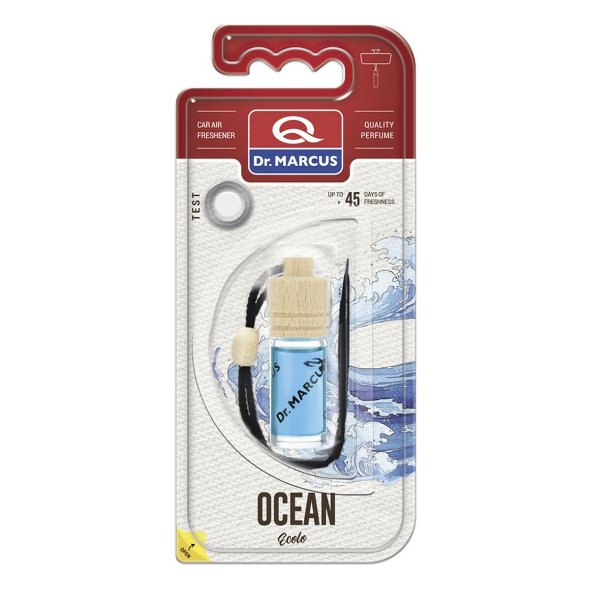 Odorizant pentru Mașină Dr Marcus Ecolo Ocean 4,5 ml Lemn Geam Parfum Pandantiv 4 Piese