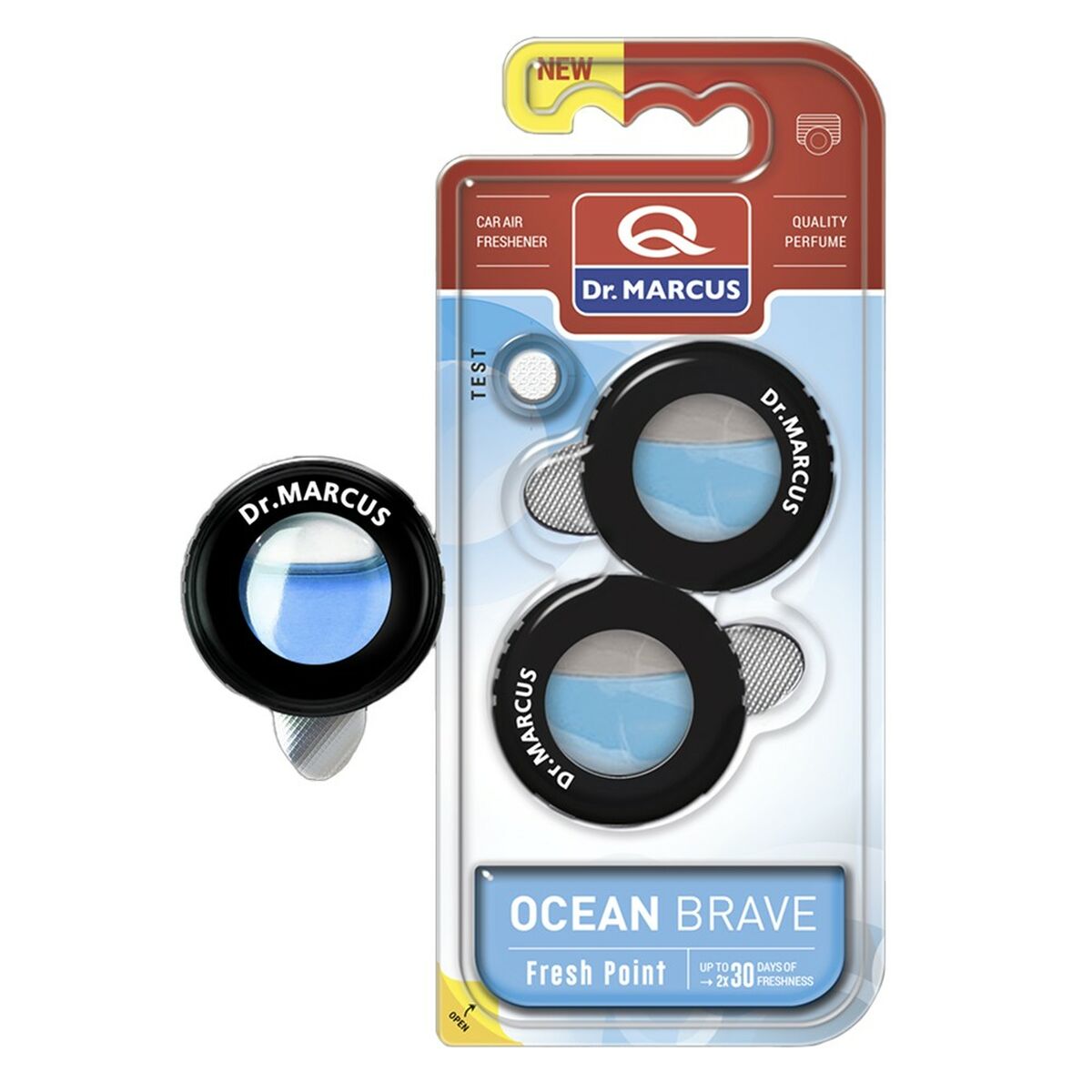 Odorizant pentru Mașină Dr Marcus FRESH POINT OCEAN BRAVE Ocean 2,5 ml Plastic (2 Unități)
