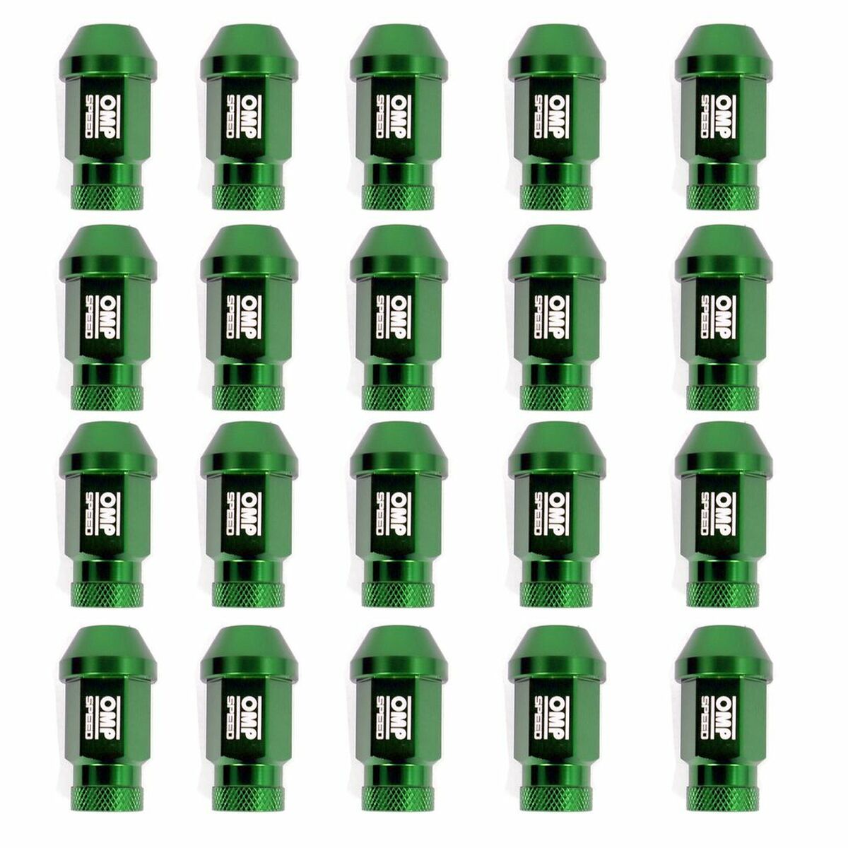 Set Piulițe OMP 7075 40 mm M12 x 1,50 20 uds Verde
