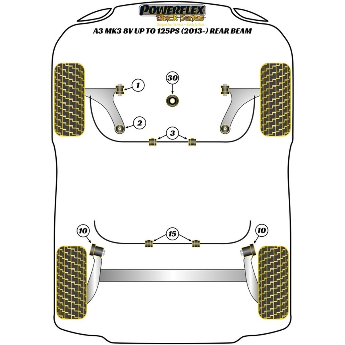 Silentblock Powerflex PFF85-803-25 Delantera 2 Piese