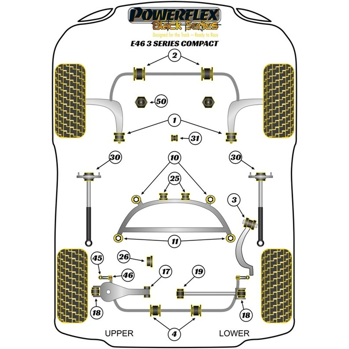 Silentblock Powerflex PFR5-4625 Bara de armare