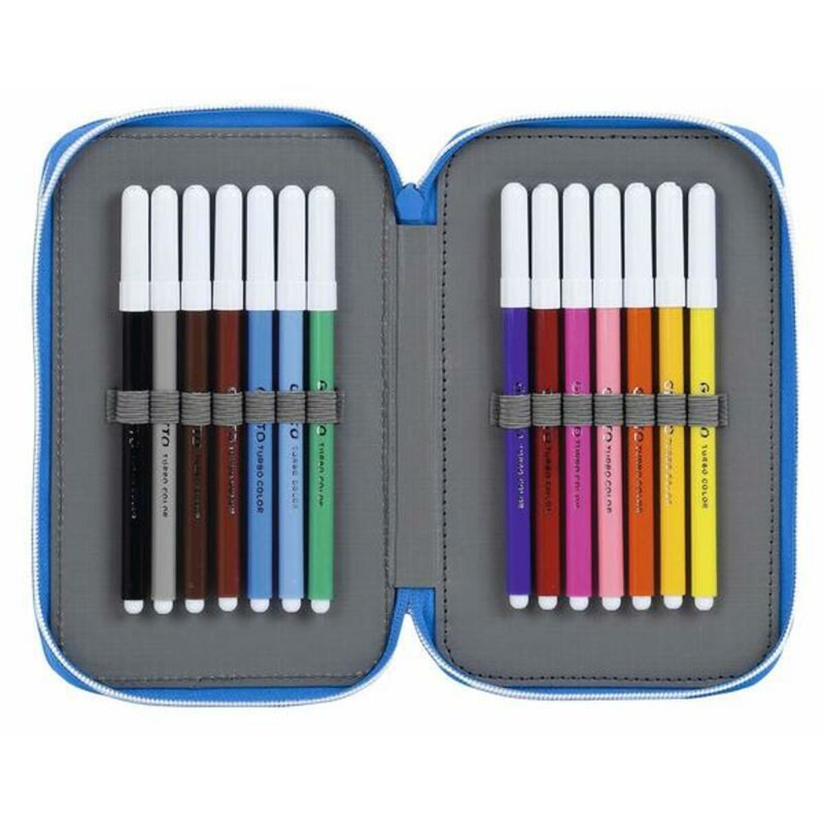 Creion dublu RCD Espanyol Albastru Alb 12.5 x 19.5 x 4 cm (28 Piese)