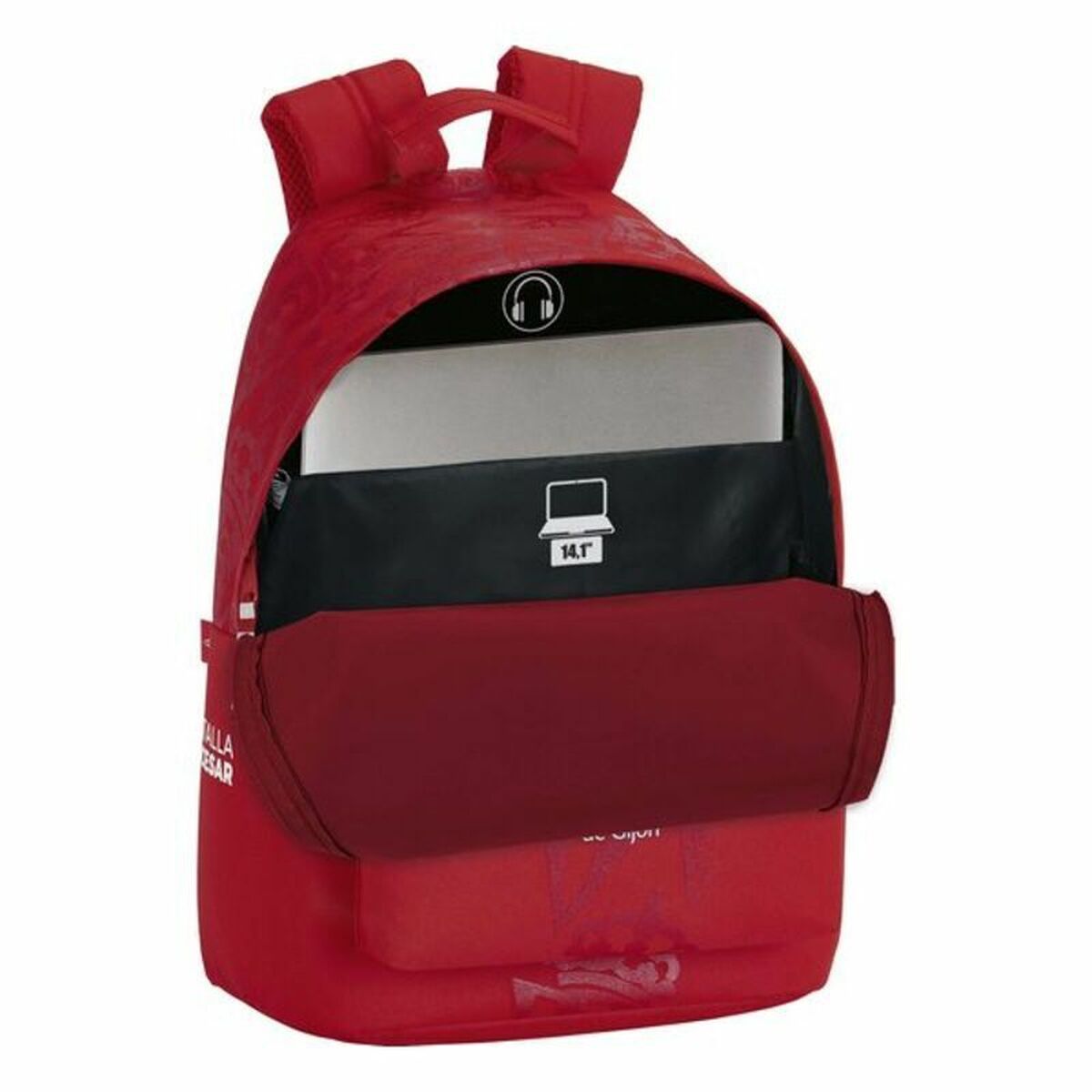 Rucsac pentru Laptop Real Sporting de Gijón 14,1'' Roșu 31 x 41 x 16 cm