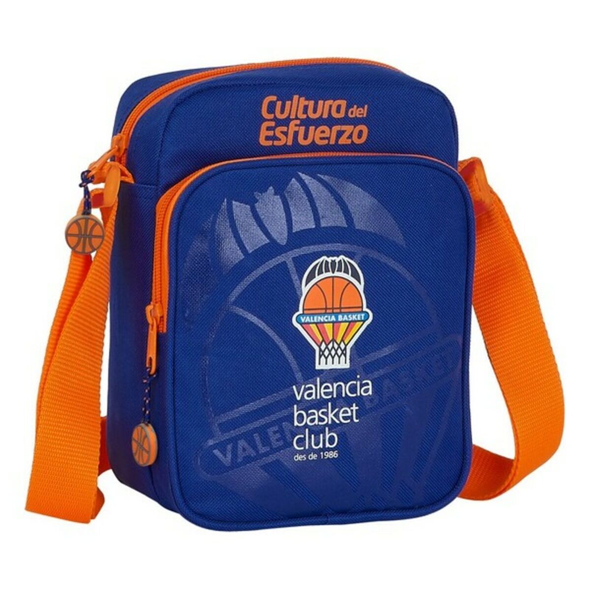 Geantă de Umăr Valencia Basket M672 Albastru Portocaliu 16 x 22 x 6 cm