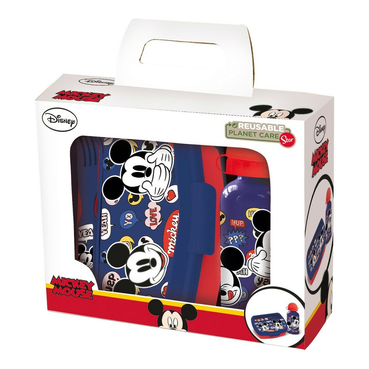 Set de Menaj pentru Copii Mickey Mouse Happy smiles 21 x 18 x 7 cm Roșu Albastru