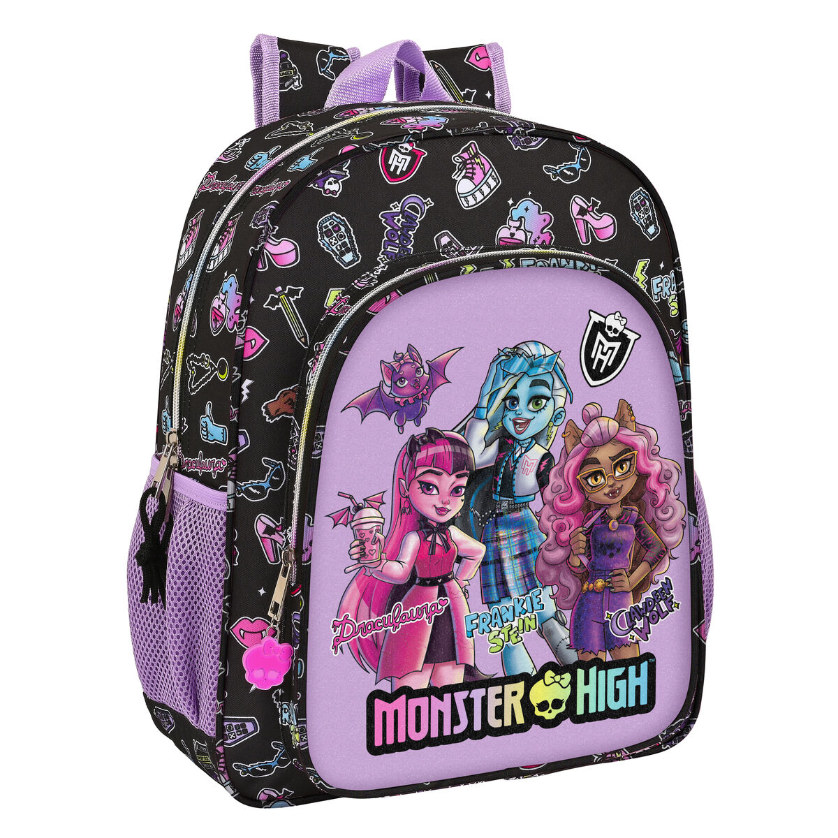 Ghiozdan Monster High Creep Negru 32 x 38 x 12 cm