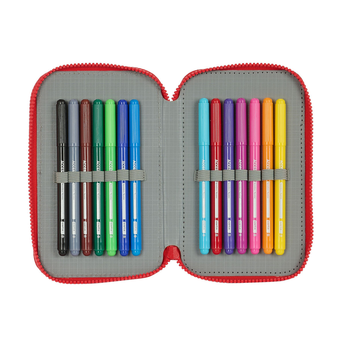 Creion dublu Sevilla Fútbol Club Negru Roșu 12.5 x 19.5 x 4 cm (28 Piese)