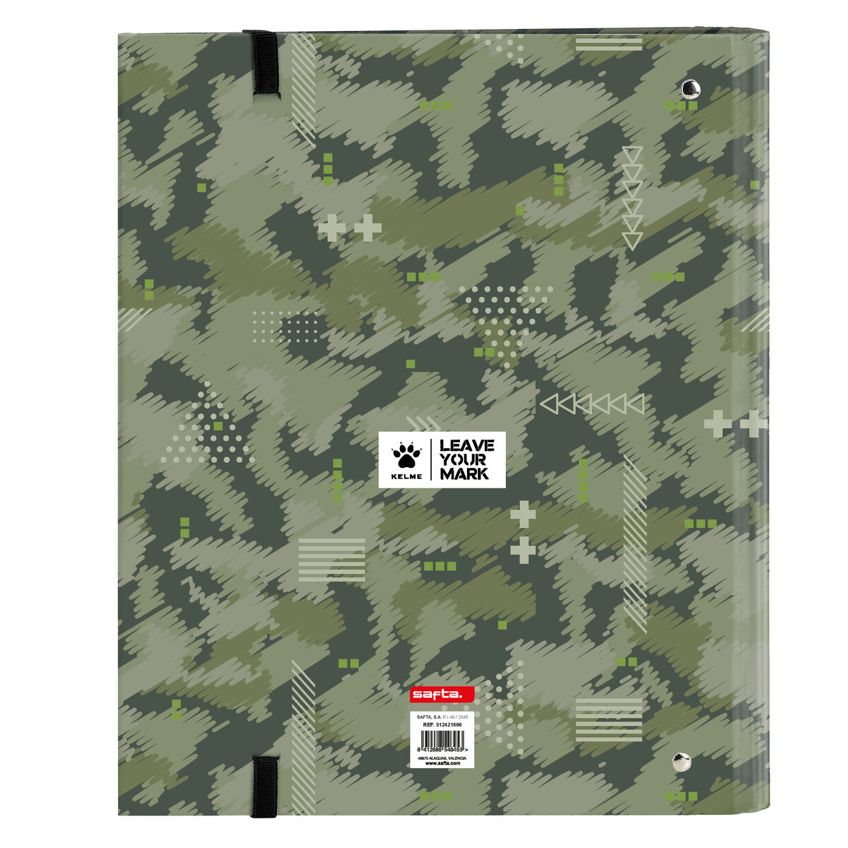 Biblioraft Kelme Travel Negru Verde 27 x 32 x 3.5 cm