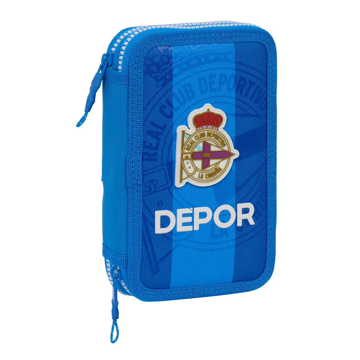 Creion dublu R. C. Deportivo de La Coruña Albastru 12.5 x 19.5 x 4 cm (28 Piese)