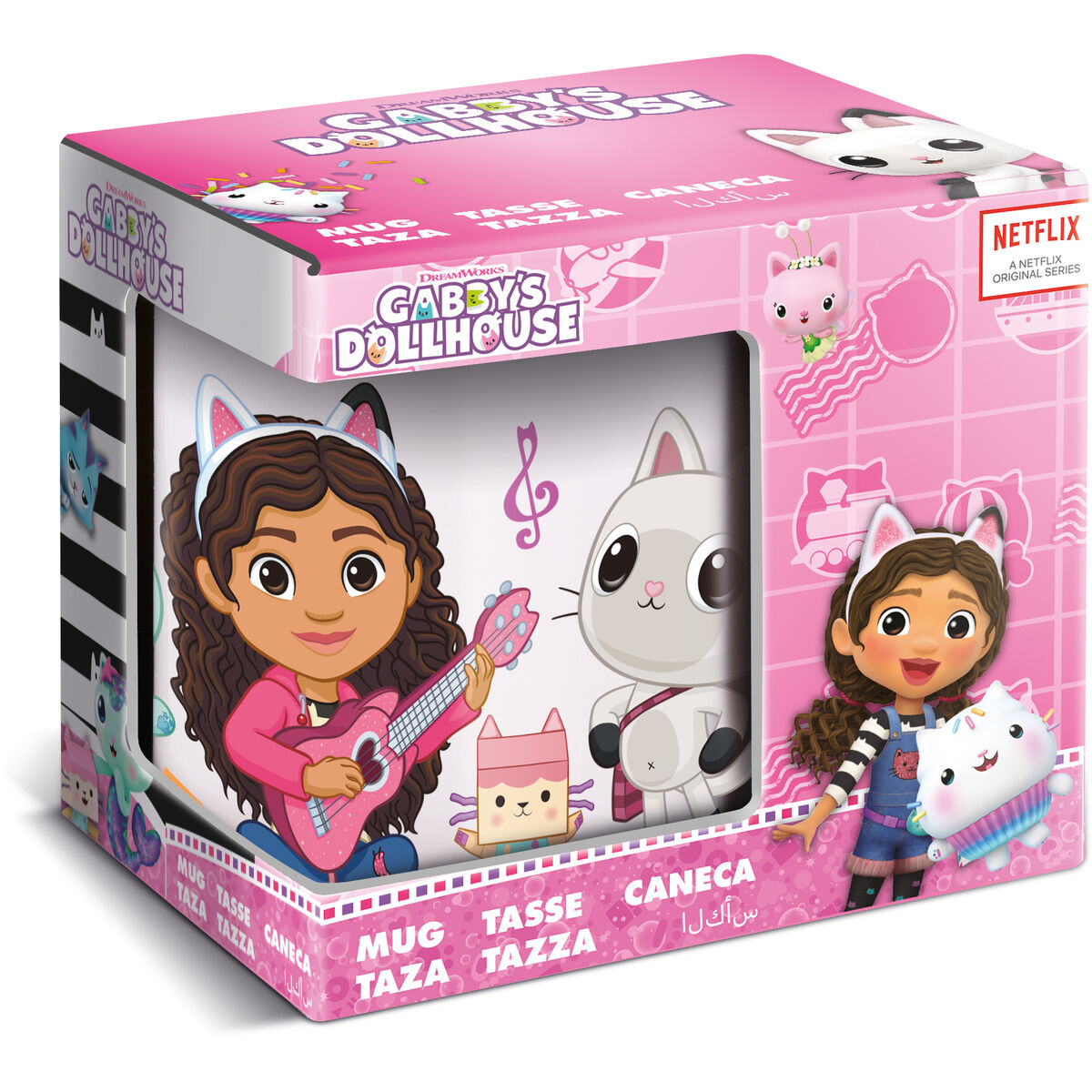 Cană tip Halbă Gabby's Dollhouse Party Roz deschis 350 ml 325 ml Ceramică Cutie Cadou