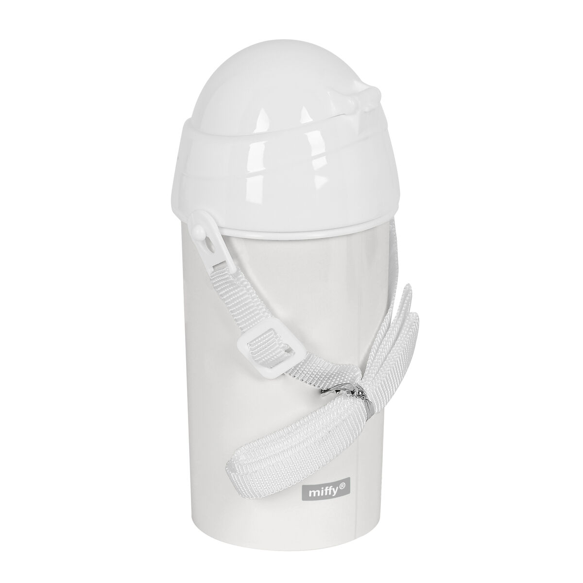 Sticlă cu Capac și Pai Miffy Niebla Gri PVC 500 ml