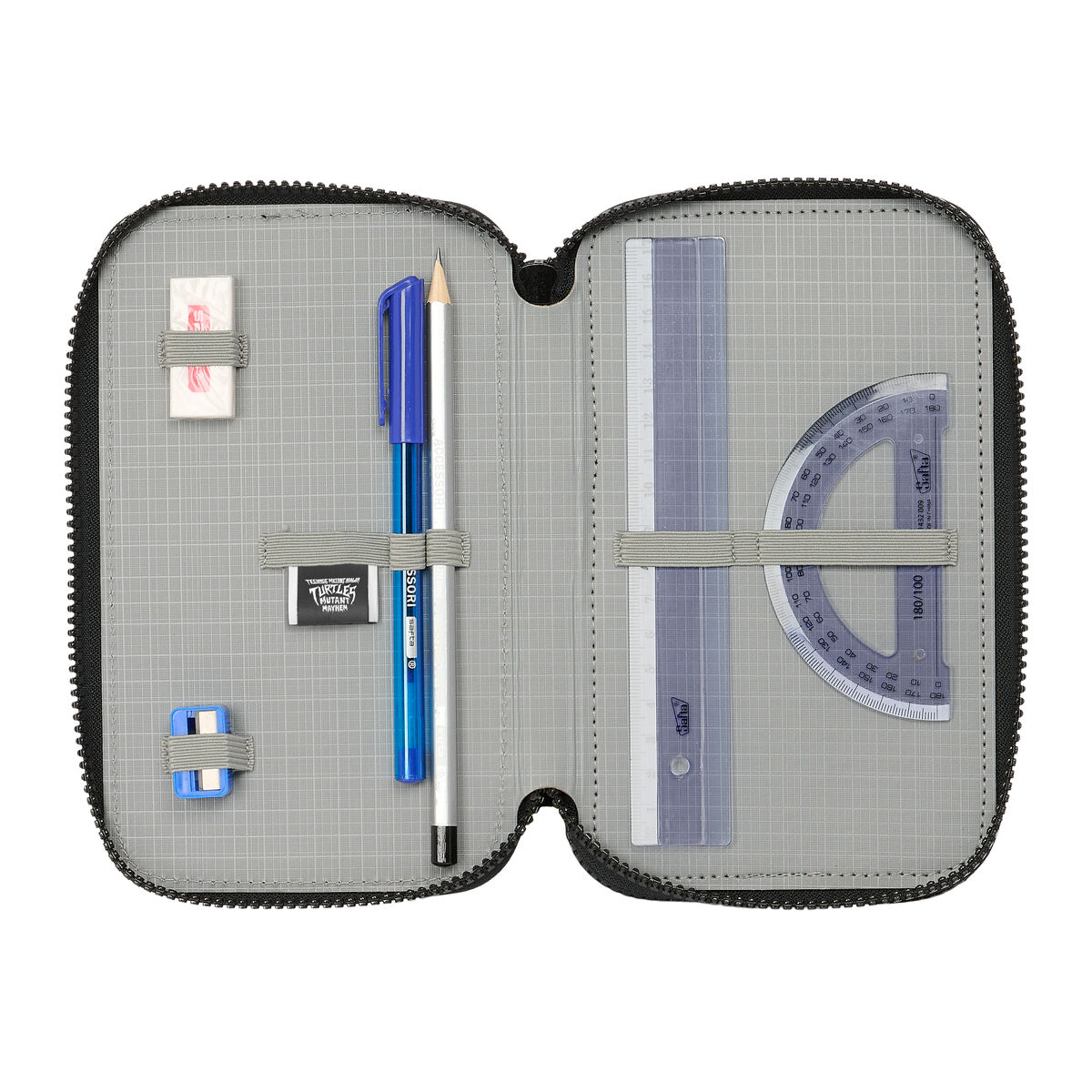 Penar Triplu Teenage Mutant Ninja Turtles Negru Gri 12,5 x 19,5 x 5,5 cm 36 Piese