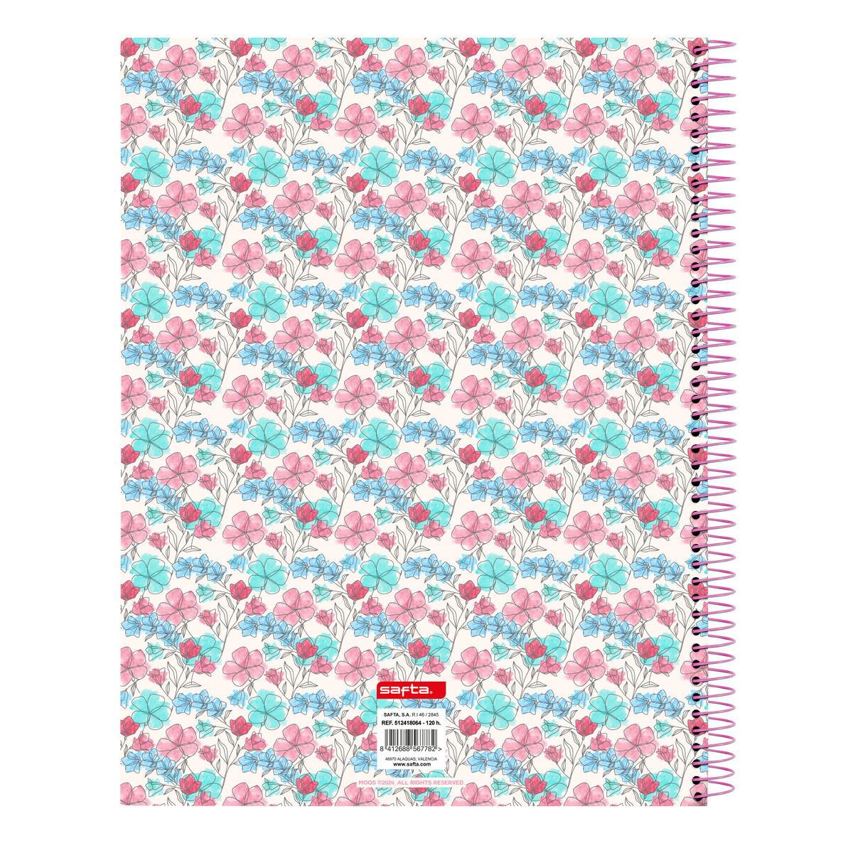 Notebook Moos Flores Multicolor A4 120 Frunze