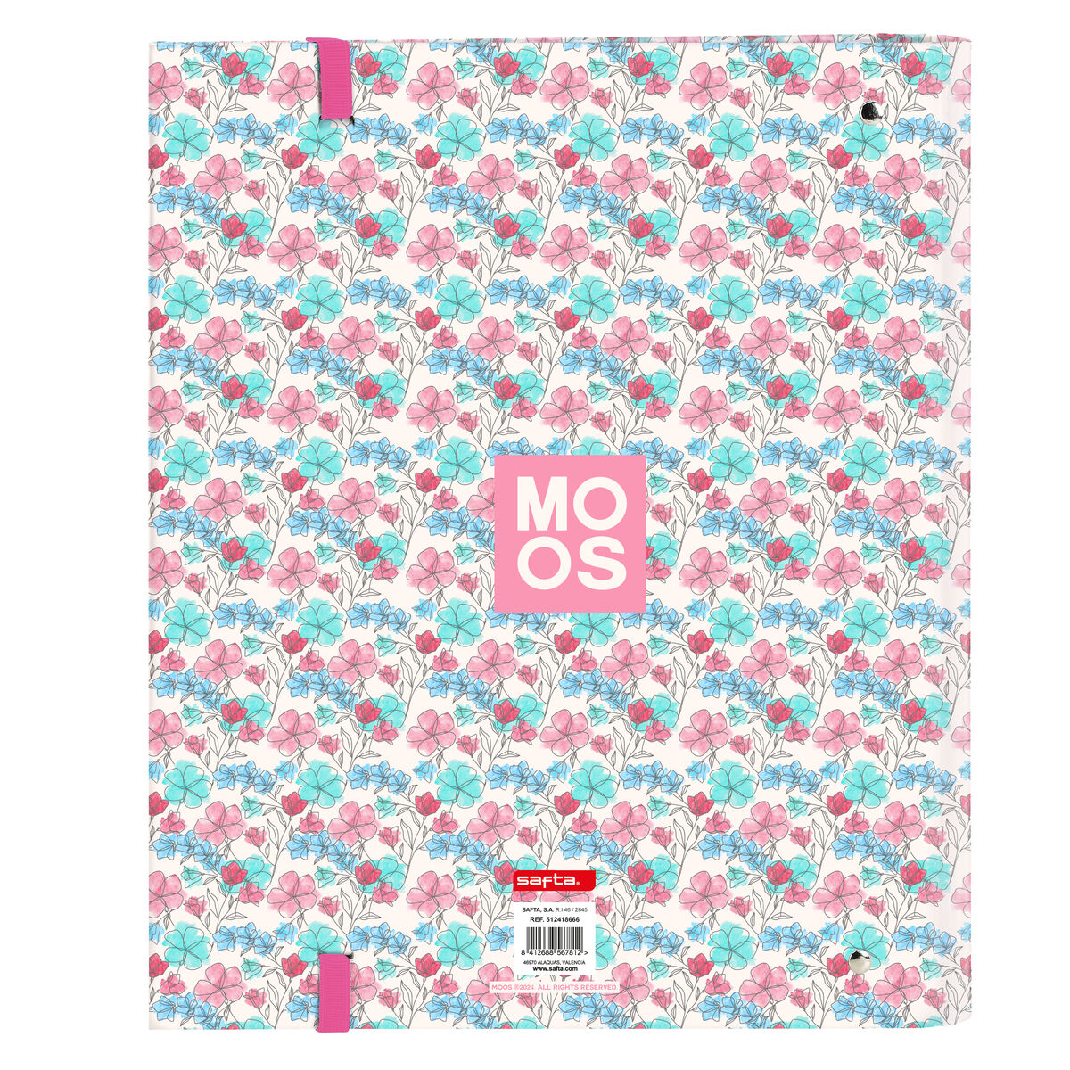 Biblioraft Moos Flores Multicolor 27 x 32 x 3.5 cm