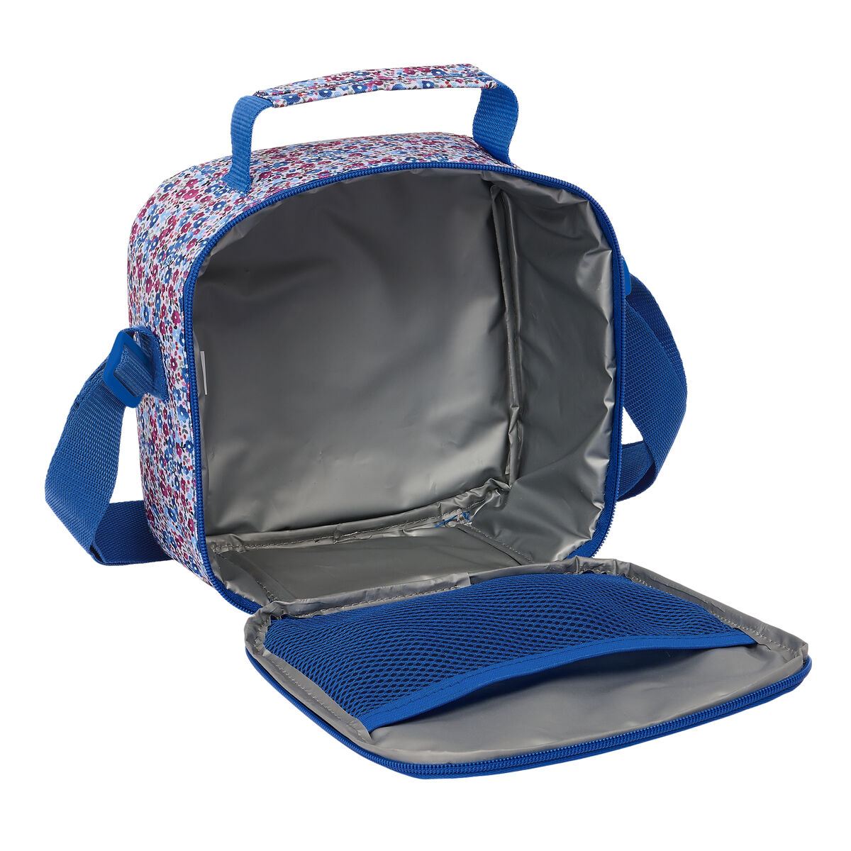 Geantă Termoizolantă pentru Gustări Nait Nait Flores coimbra azul Albastru 20 x 20 x 15 cm