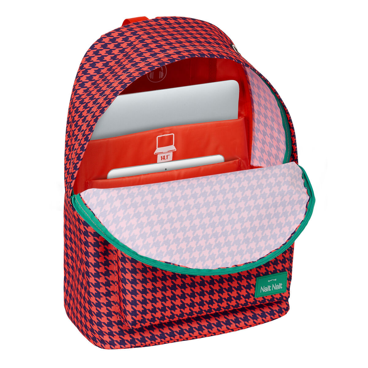 Rucsac pentru Laptop Nait Nait Pata de gallo coral Coral 31 x 41 x 16 cm