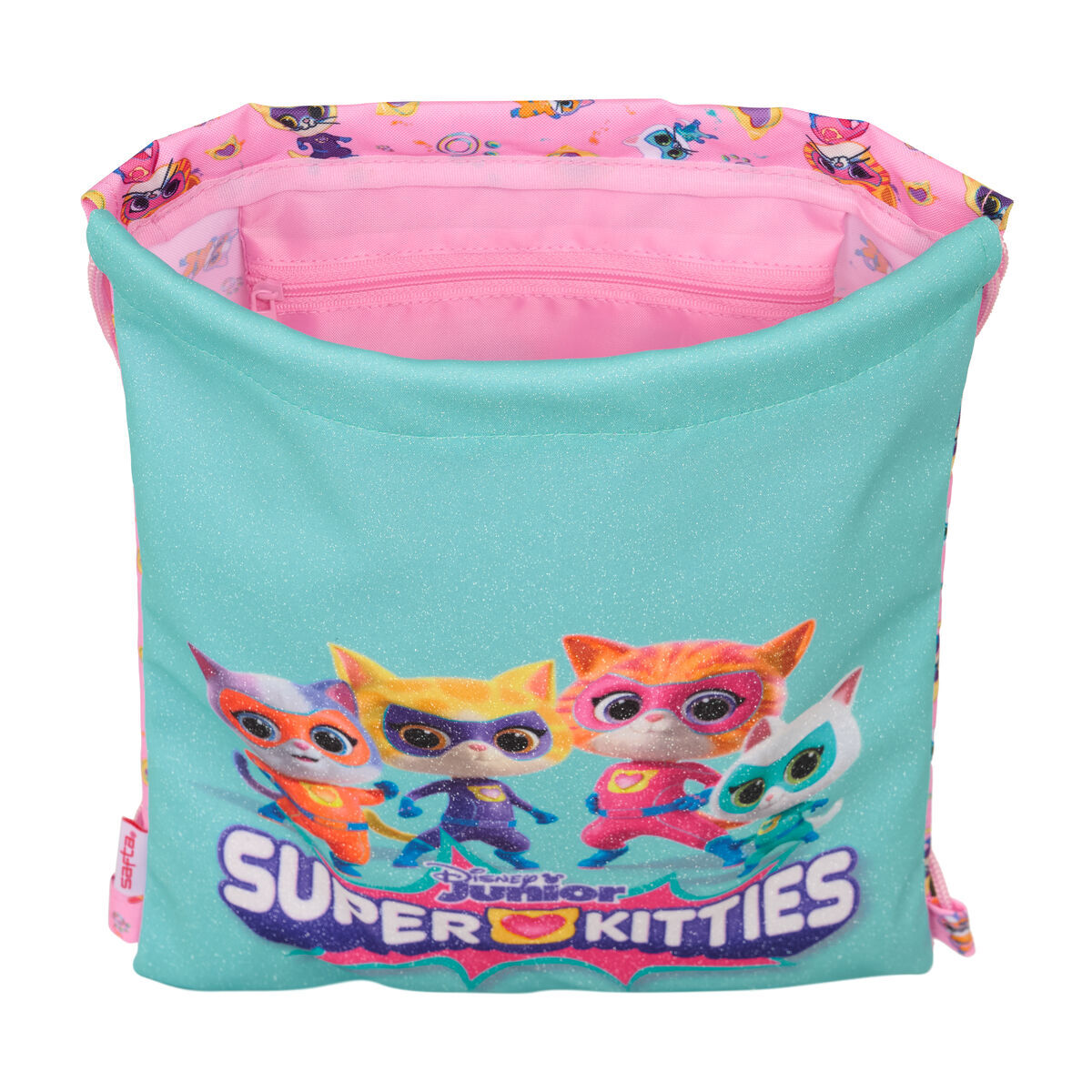 Geantă Rucsac cu Bretele SuperKitties Roz Turquoise 26 x 34 x 1 cm