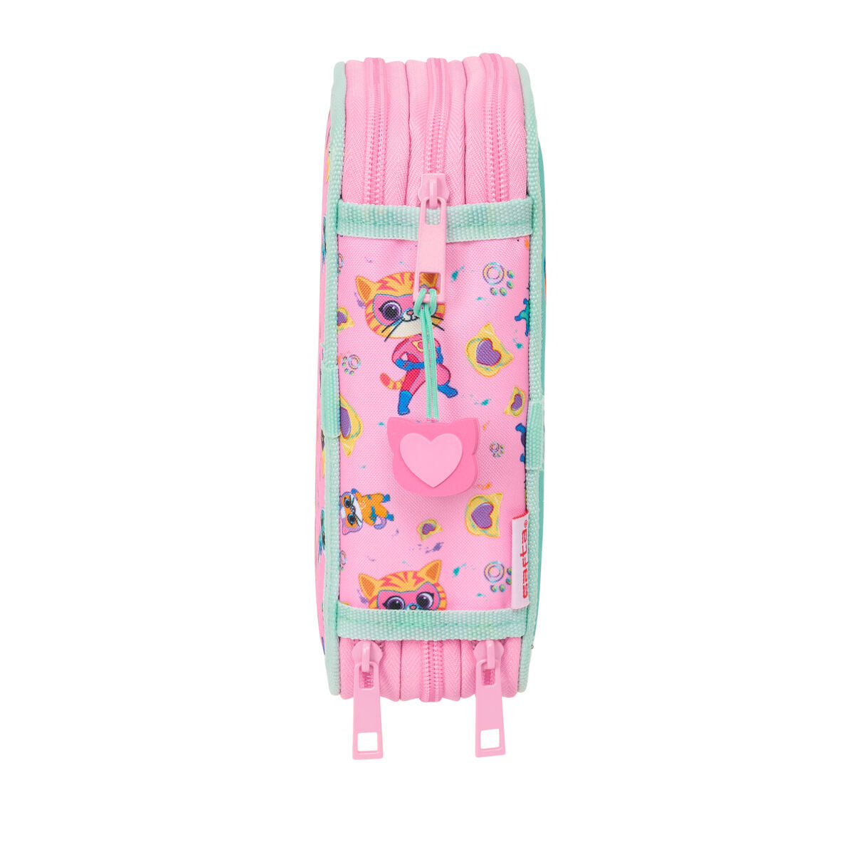 Penar Triplu SuperKitties Roz Turquoise 12,5 x 19,5 x 5,5 cm 37 Piese