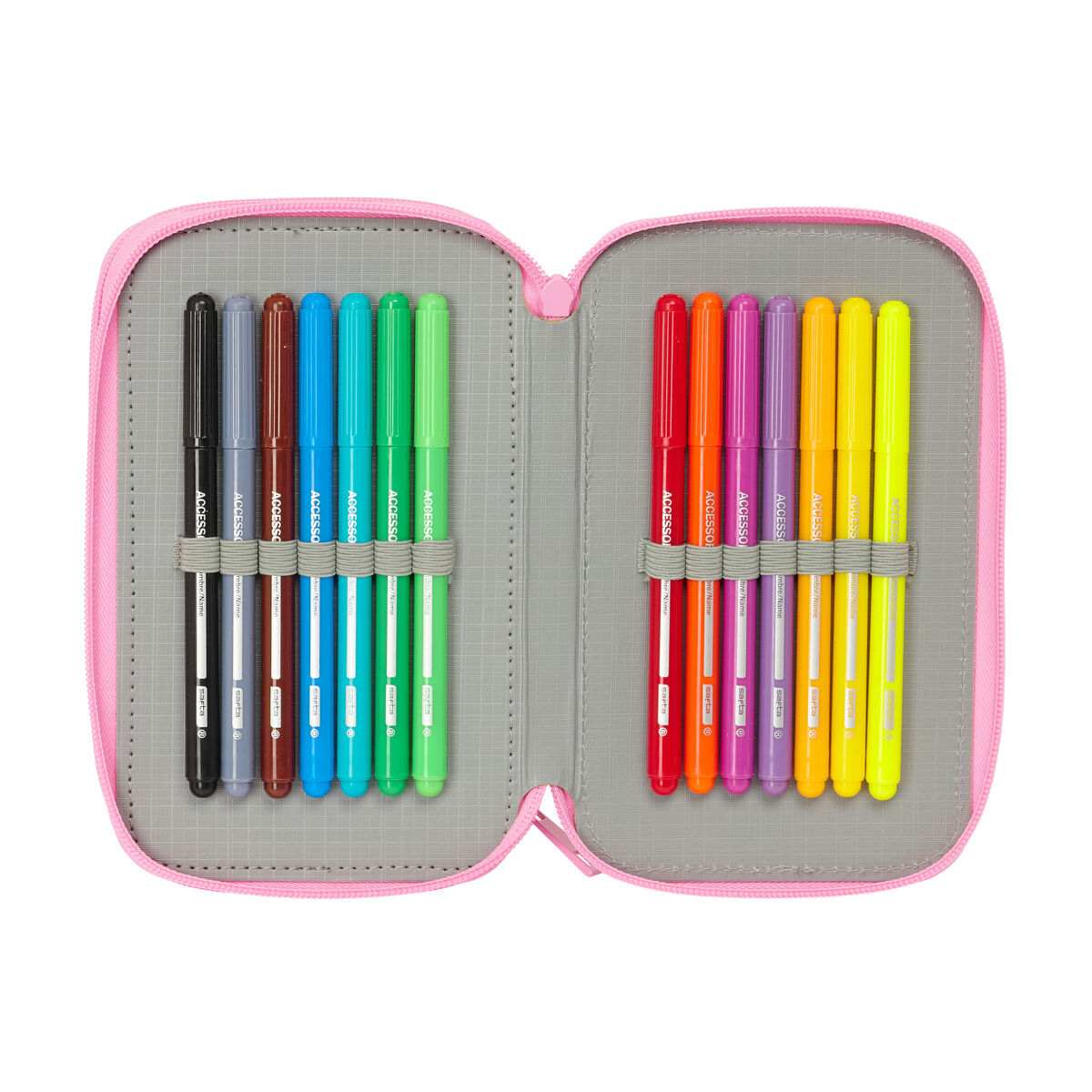 Penar Triplu SuperKitties Roz Turquoise 12,5 x 19,5 x 5,5 cm 37 Piese