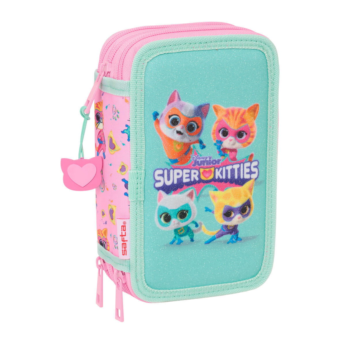 Penar Triplu SuperKitties Roz Turquoise 12,5 x 19,5 x 5,5 cm 37 Piese