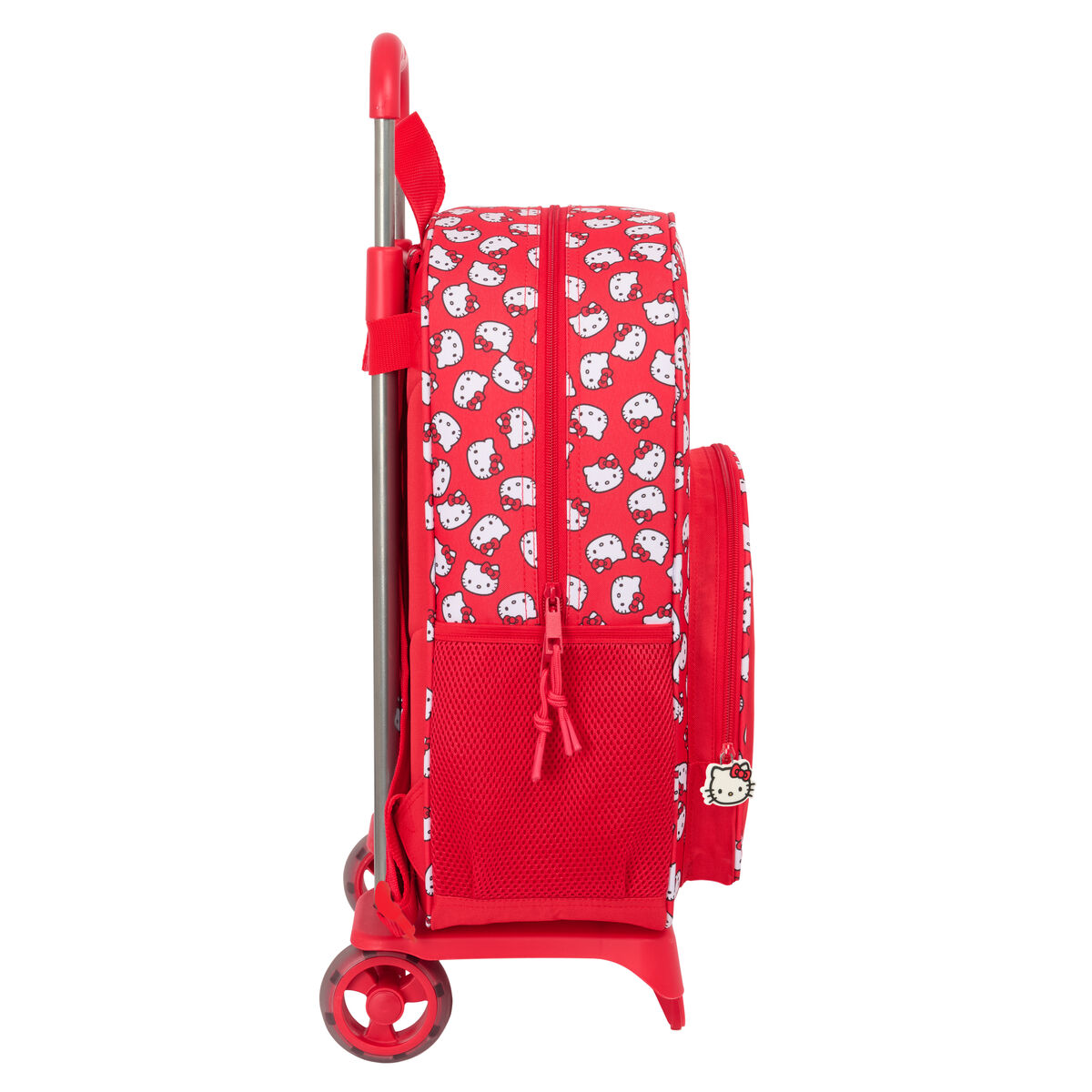 Ghiozdan cu Roți Hello Kitty Iconic Alb Roșu 33 x 42 x 14 cm