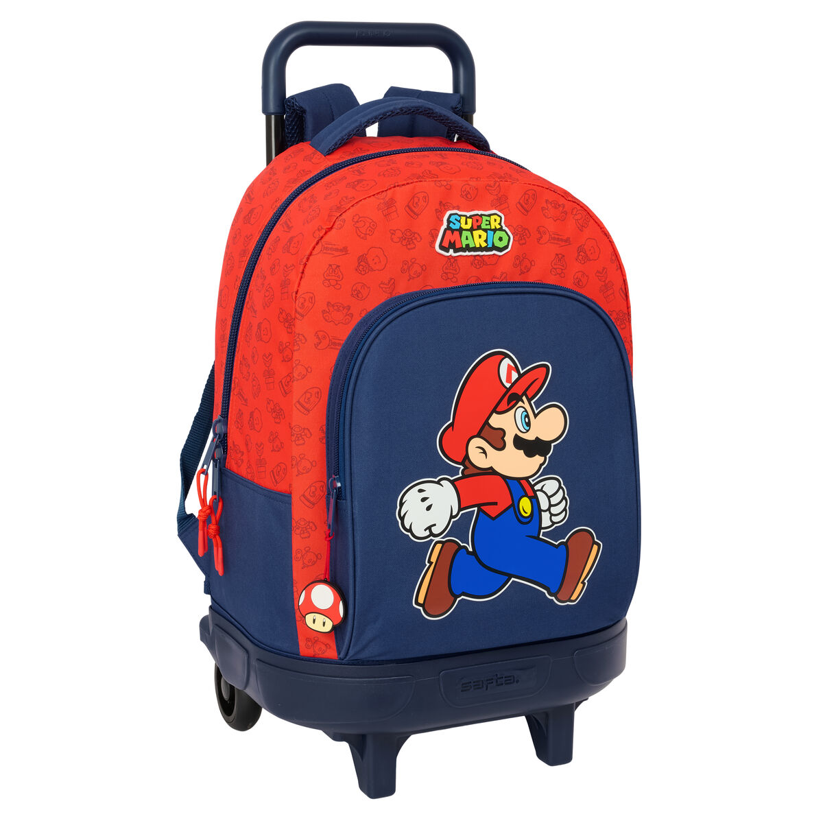 Ghiozdan cu Roți Super Mario Trick Roșu Albastru închis 33 x 45 x 22 cm