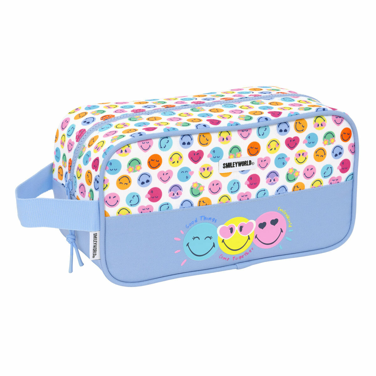 Geantă pentru Încălțăminte de Voiaj Smiley Joyful Multicolor Albastru deschis 29 x 15 x 14 cm
