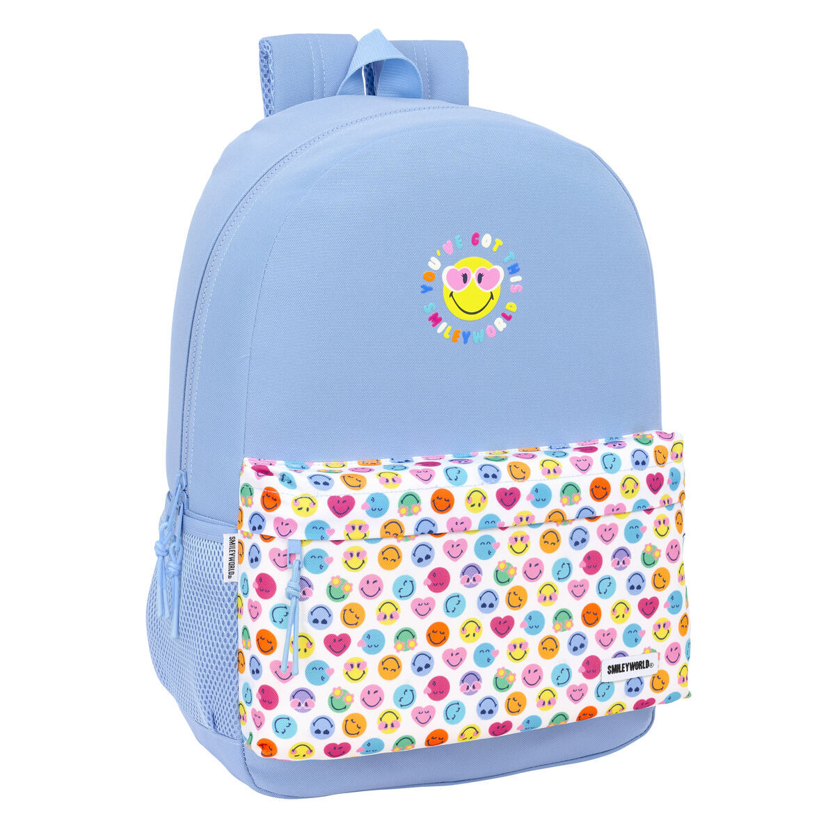 Ghiozdan Smiley Joyful Albastru Multicolor 30 x 46 x 14 cm