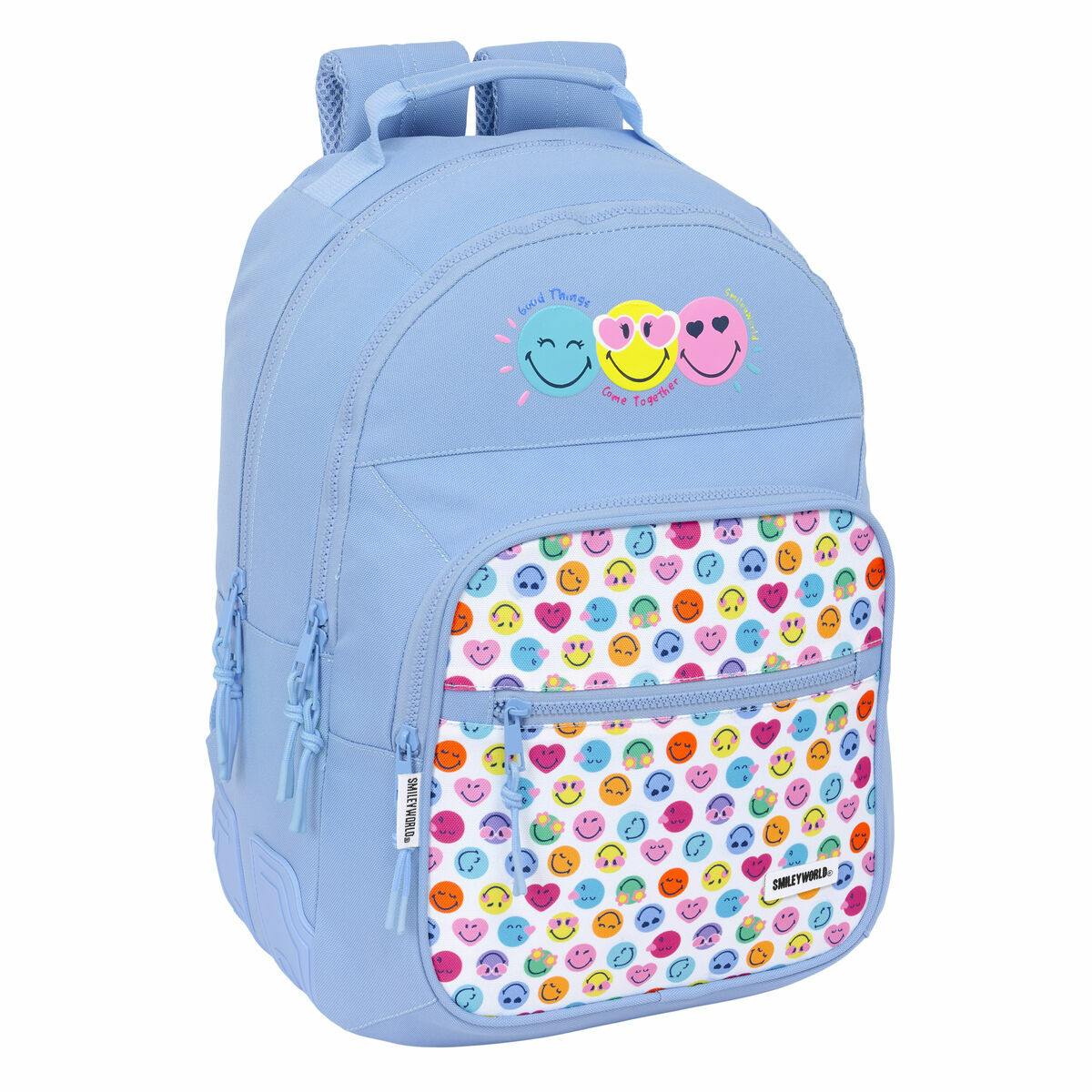 Ghiozdan Smiley Joyful Albastru Multicolor 32 x 42 x 15 cm