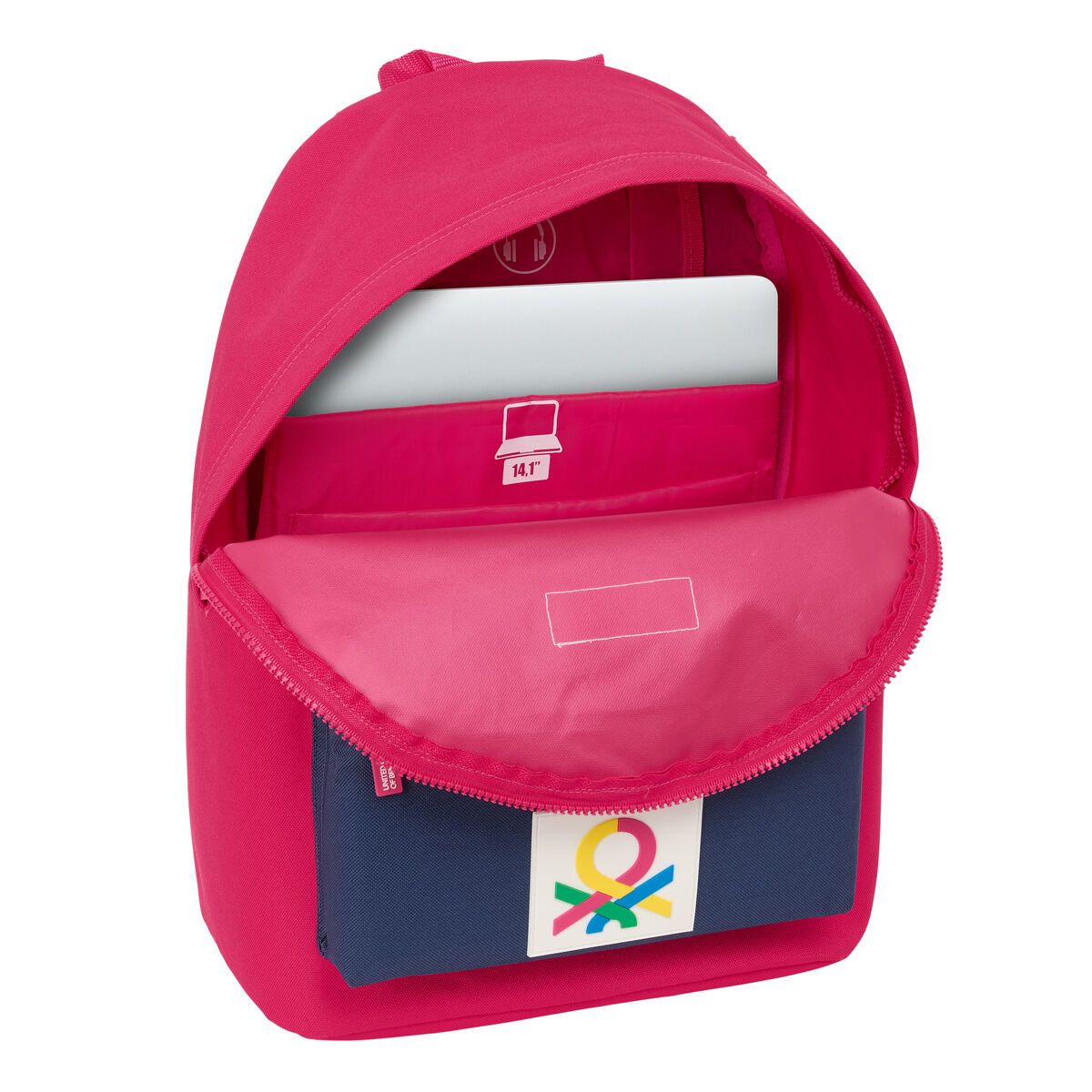 Rucsac pentru Laptop Benetton benetton Cireșe Bleumarin 31 x 41 x 16 cm