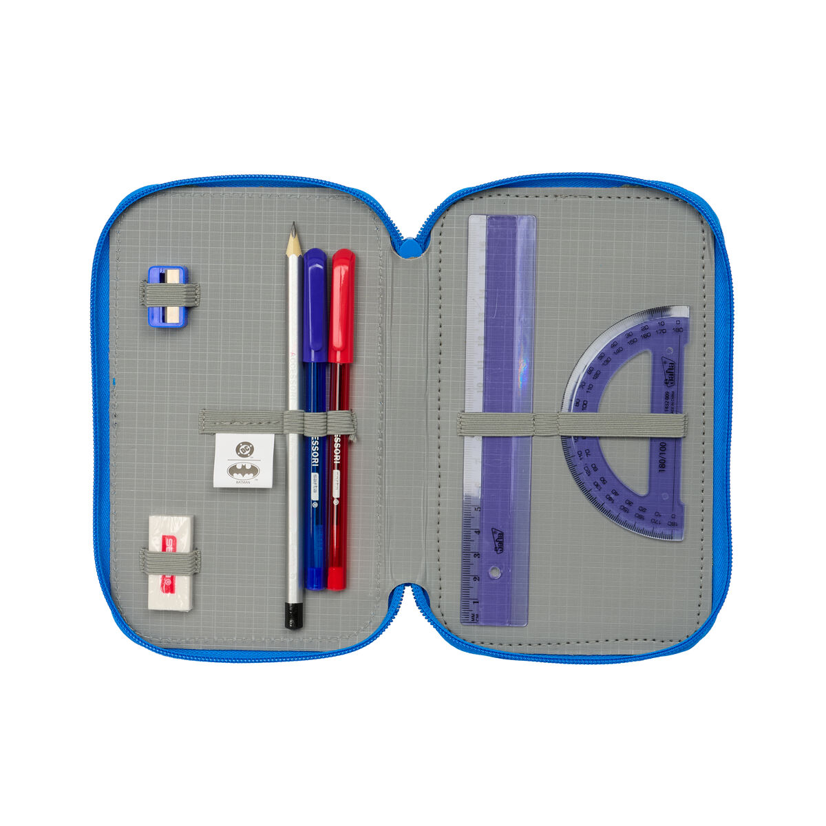 Penar Triplu Batman Albastru 12,5 x 19,5 x 5,5 cm 37 Piese