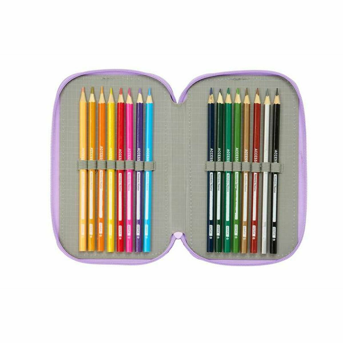 Penar Triplu Unicorn Academy Liliachiu 12,5 x 19,5 x 5,5 cm 37 Piese