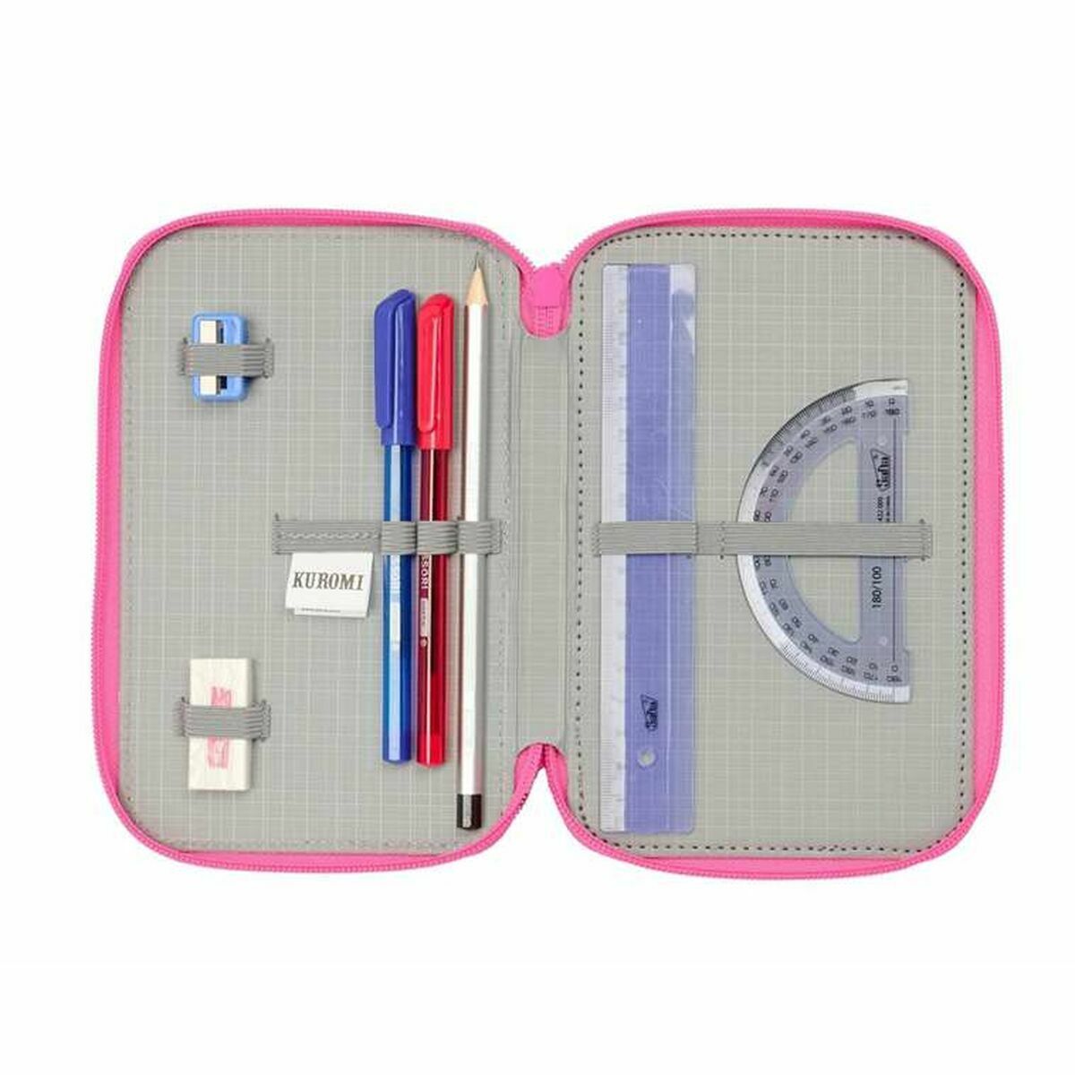 Penar Triplu Kuromi Negru Fucsia 12,5 x 19,5 x 5,5 cm 37 Piese