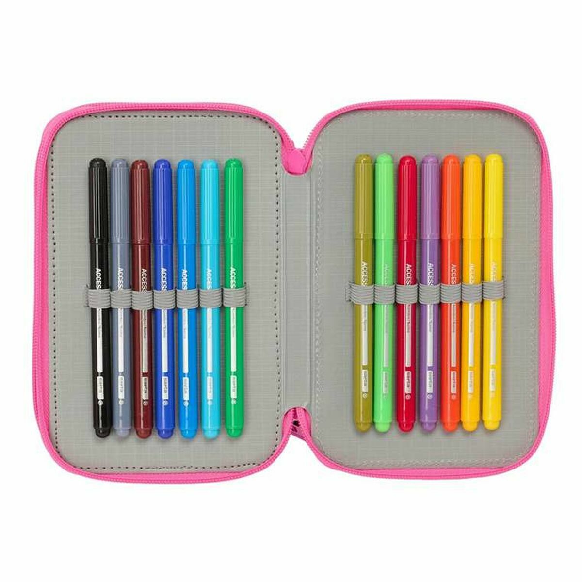 Penar Triplu Kuromi Negru Fucsia 12,5 x 19,5 x 5,5 cm 37 Piese