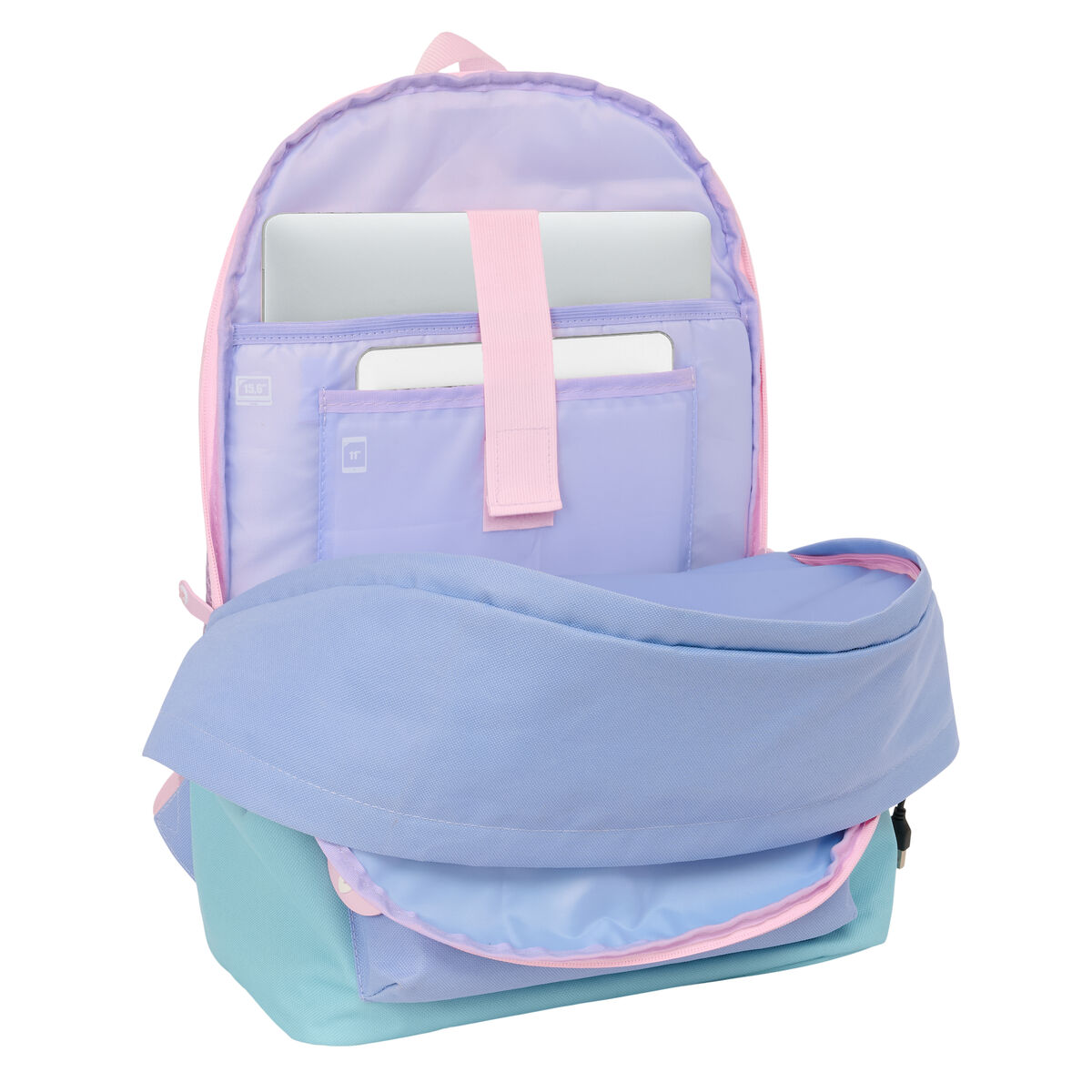 Rucsac pentru Laptop și Tabletă cu Ieșire USB Munich Mellow Albastru Roz Celeste