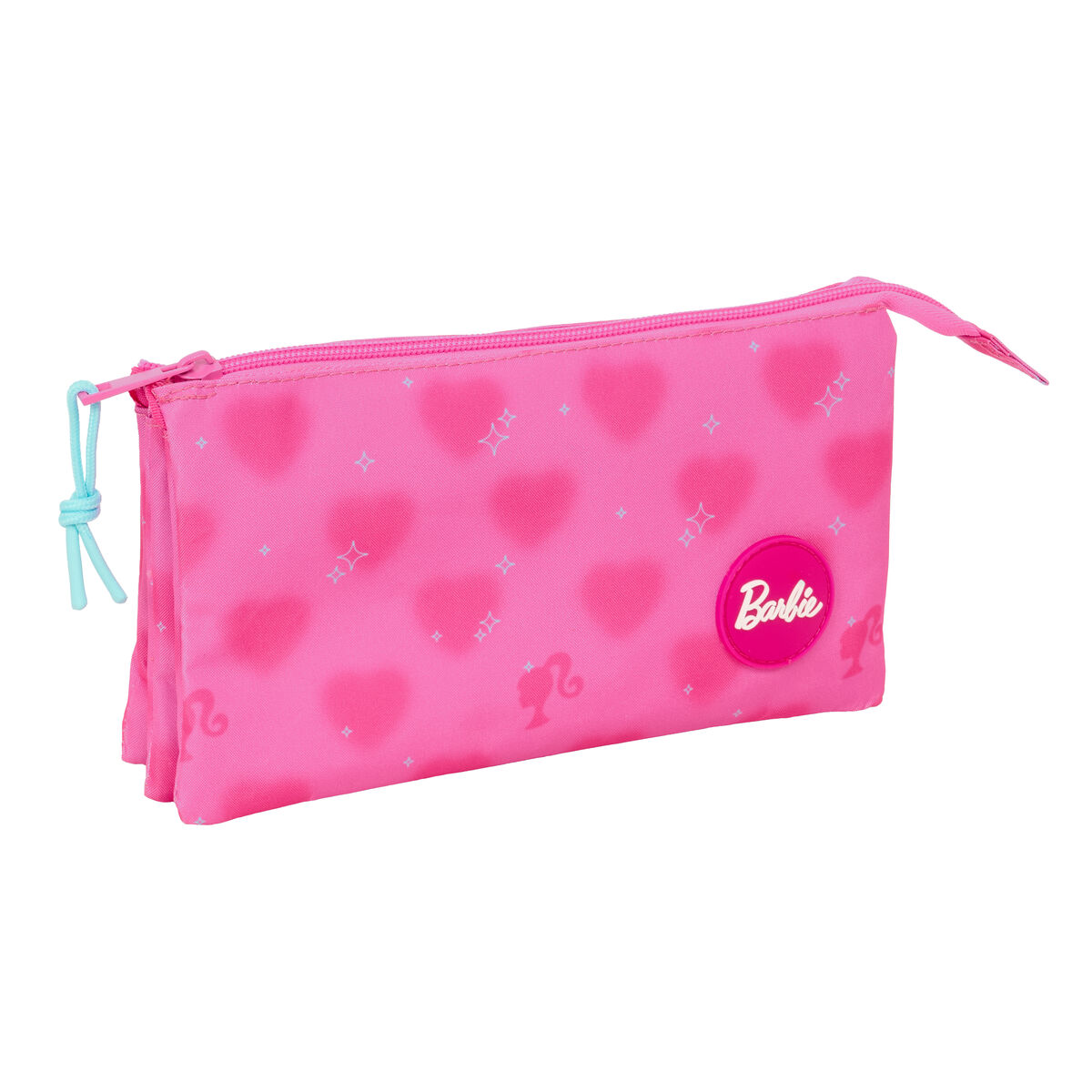 Penar triplu Barbie Corazones Roz 22 x 12 x 3 cm