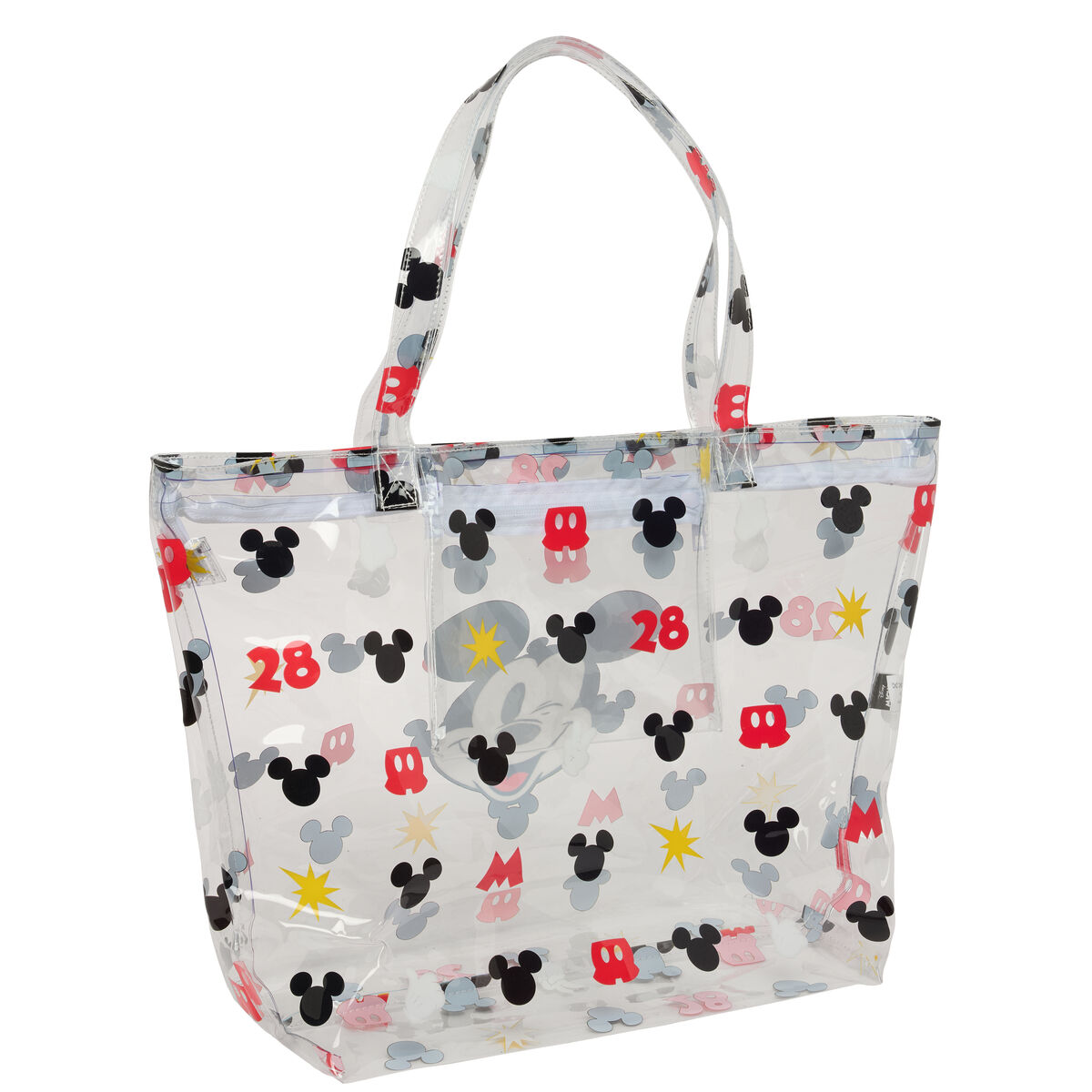 Geantă de Cumpărături Mickey Mouse Clubhouse Beach Multicolor Transparent 54 x 35 x 17 cm