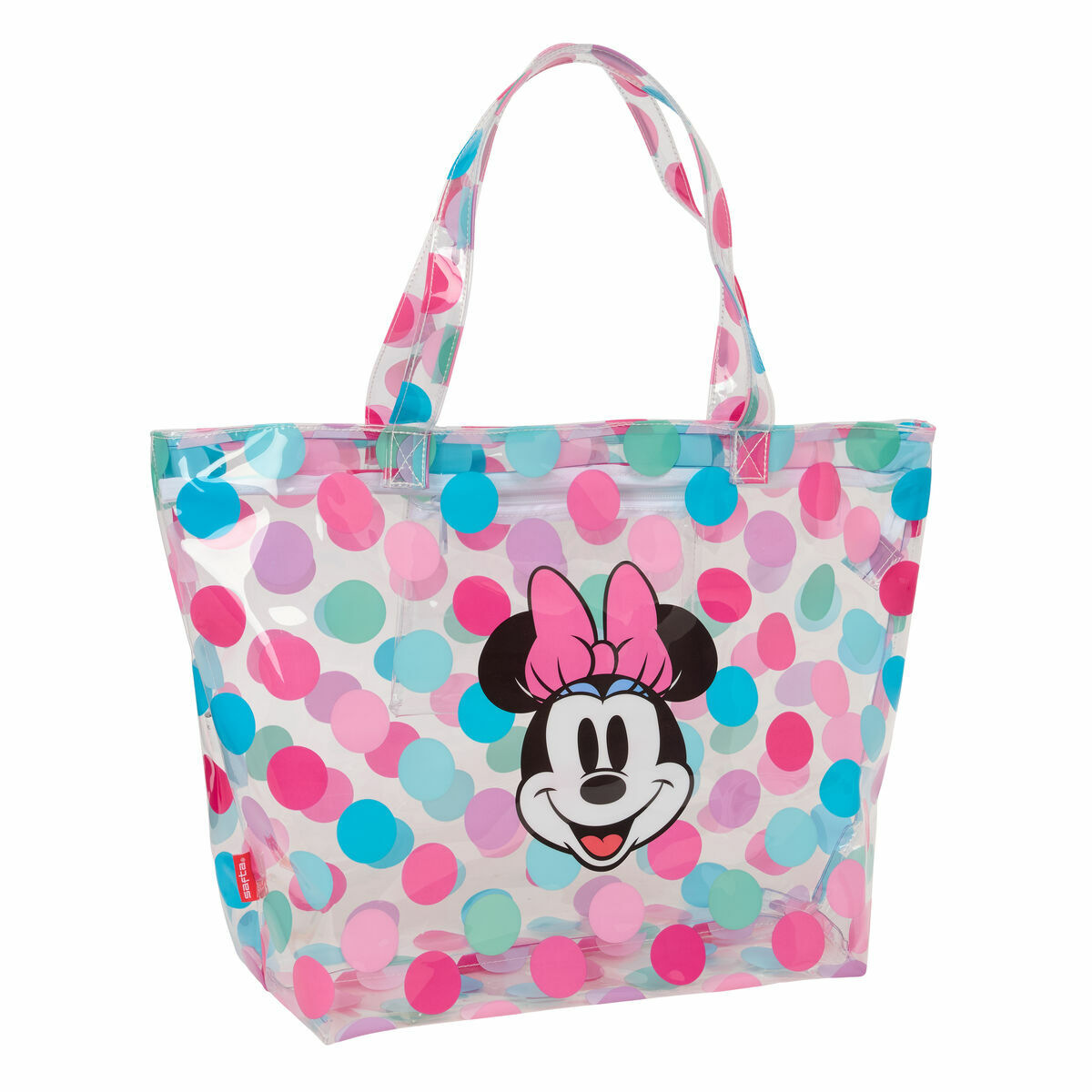 Geantă de Cumpărături Minnie Mouse Beach Multicolor Transparent 54 x 35 x 17 cm