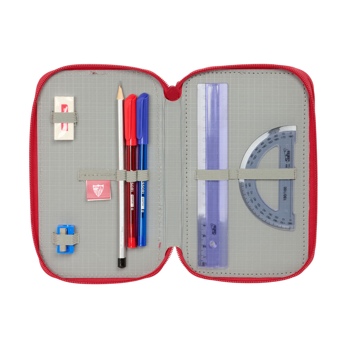 Penar Triplu Sevilla Fútbol Club Roșu 12,5 x 19,5 x 5,5 cm 37 Piese