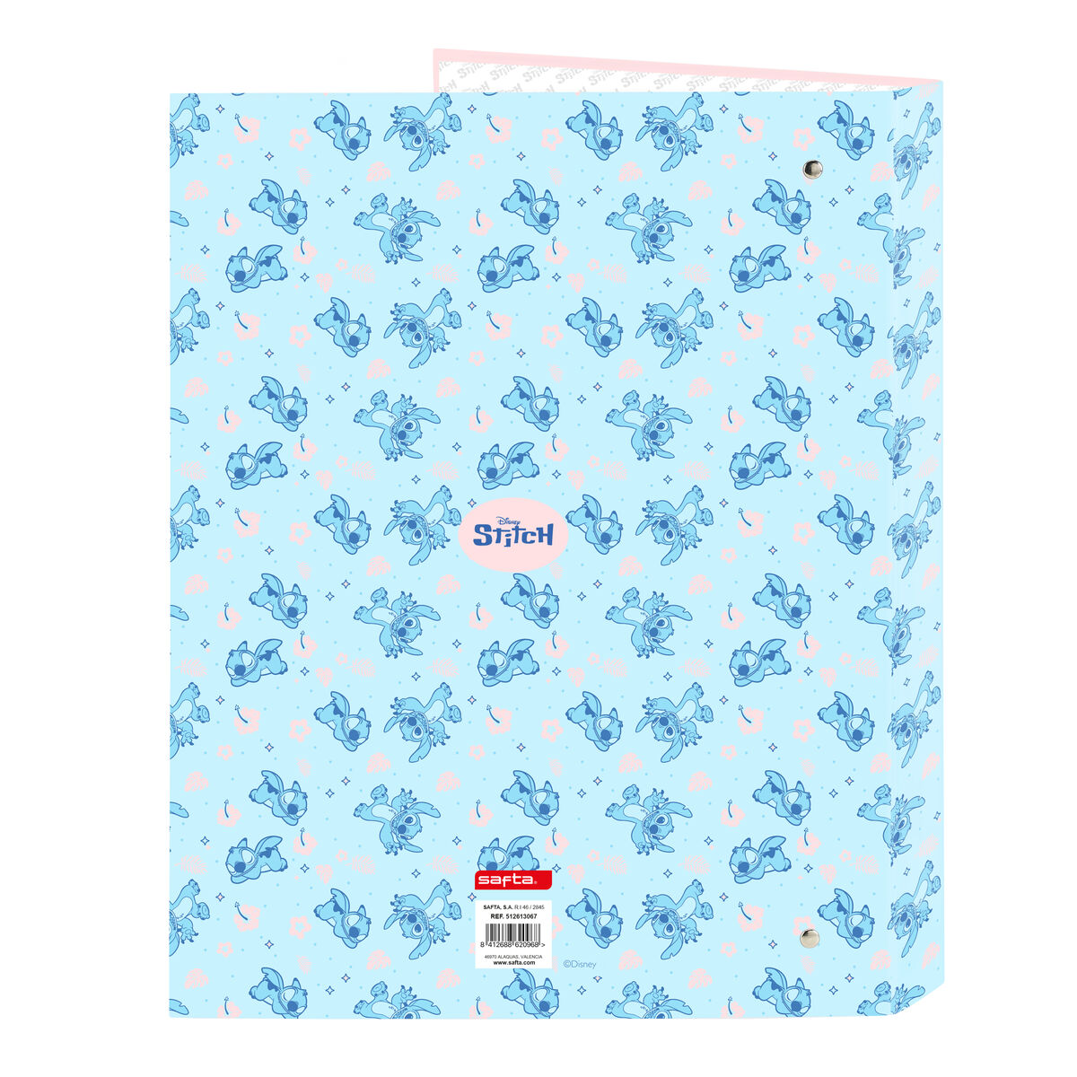 Biblioraft Lilo & Stitch Ohana Albastru Roz deschis A4 26.5 x 33 x 4 cm