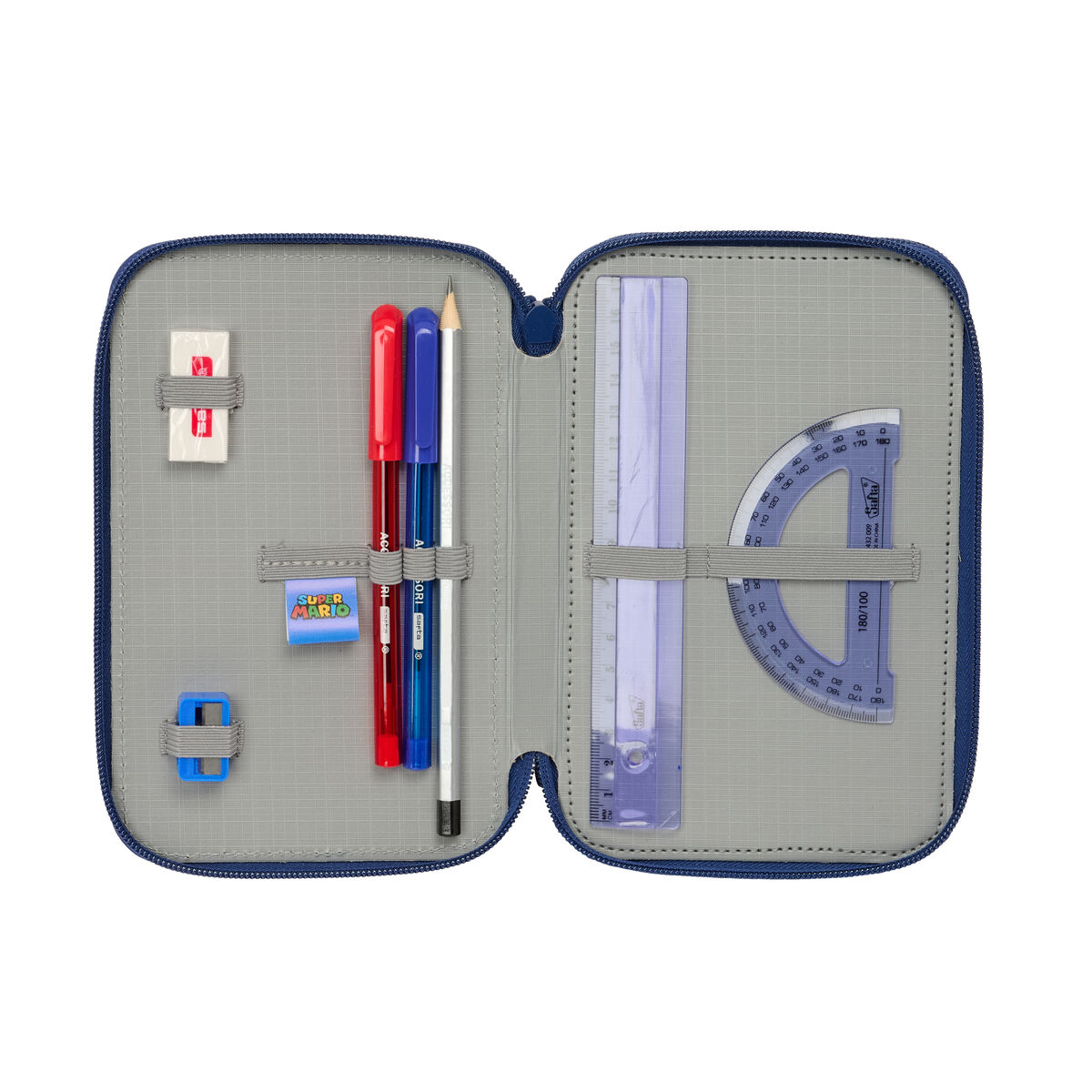 Geantă Universală Super Mario Mamma mia Roșu Bleumarin 12,5 x 19,5 x 5,5 cm 37 Piese