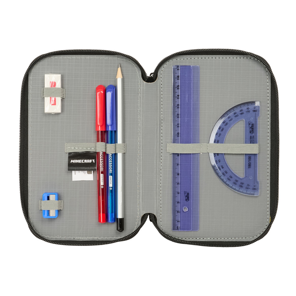 Penar Triplu Minecraft Negru 12,5 x 19,5 x 5,5 cm 37 Piese