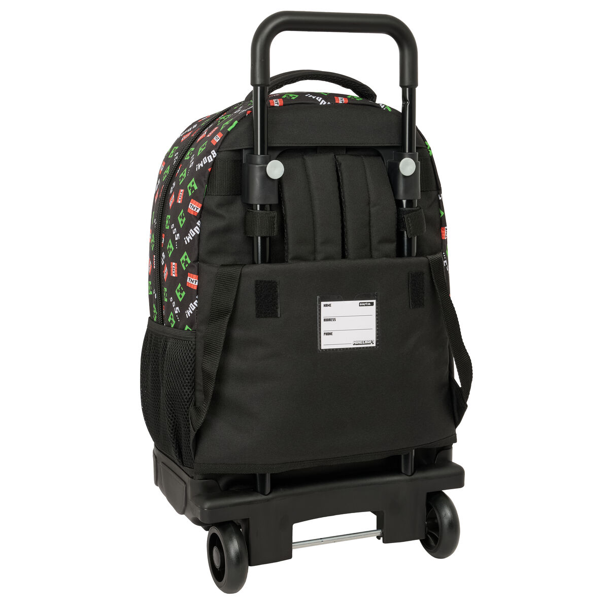 Ghiozdan cu Roți Minecraft Negru 33 x 45 x 22 cm