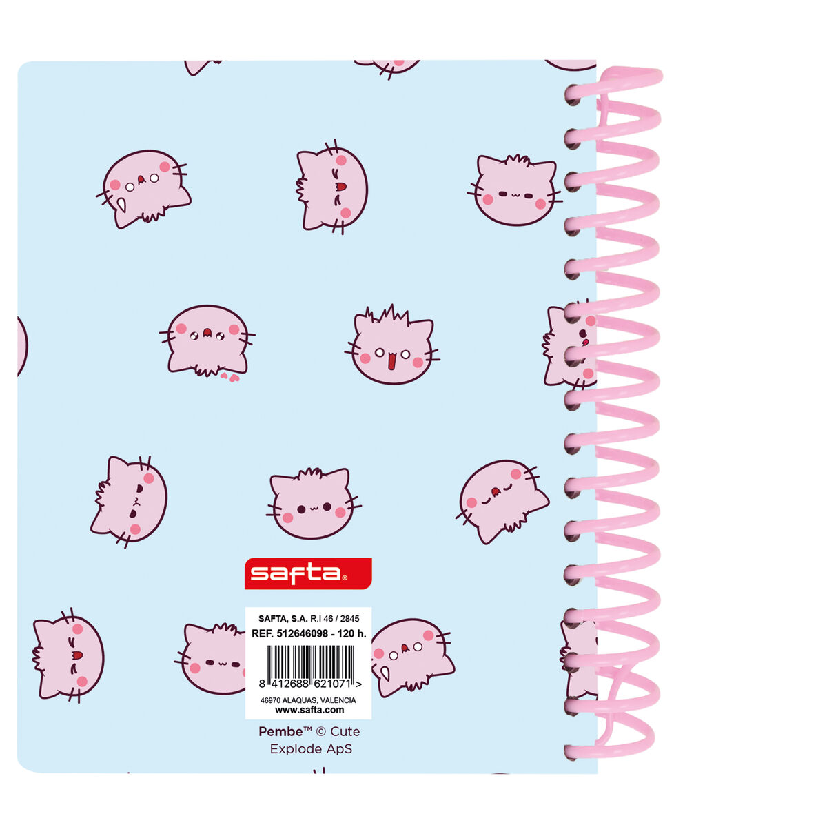 Notebook Pembe The pink cat Multicolor