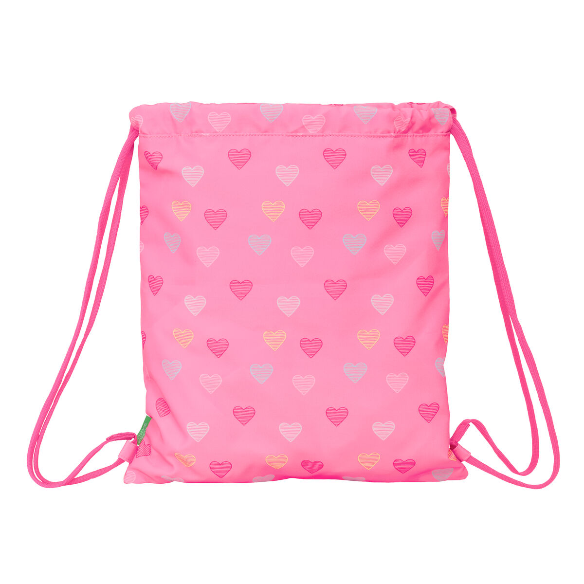 Geantă Rucsac cu Bretele Benetton Heart Roz 35 x 40 x 1 cm