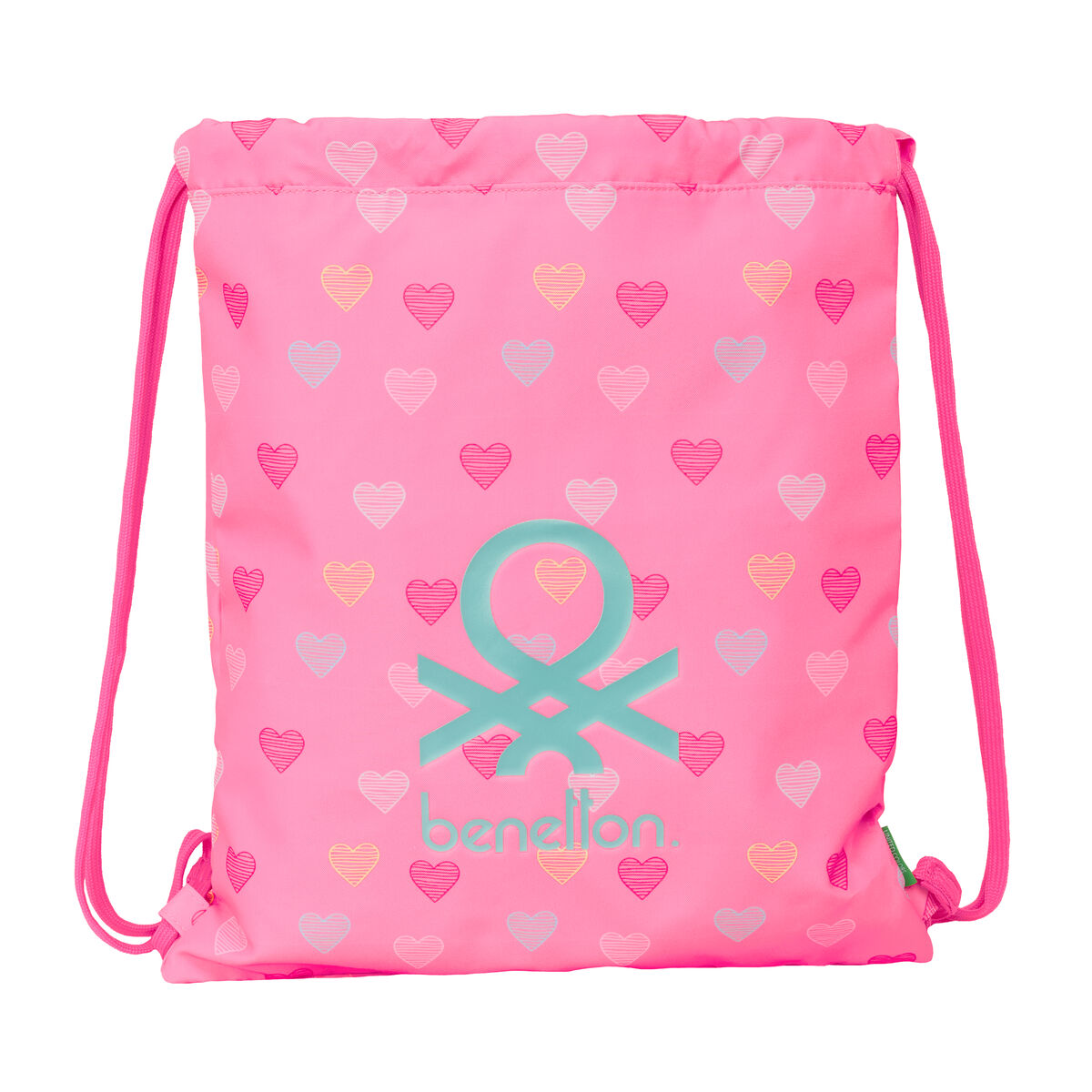 Geantă Rucsac cu Bretele Benetton Heart Roz 35 x 40 x 1 cm