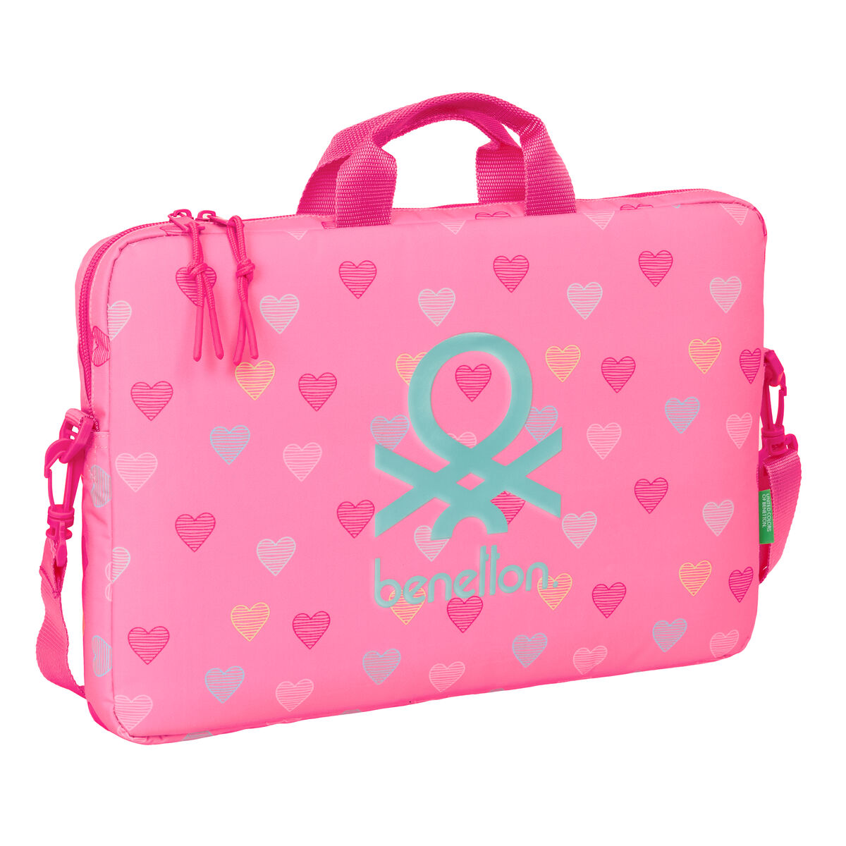 Servietă pentru Laptop Benetton Heart Roz 40 x 27 x 4 cm